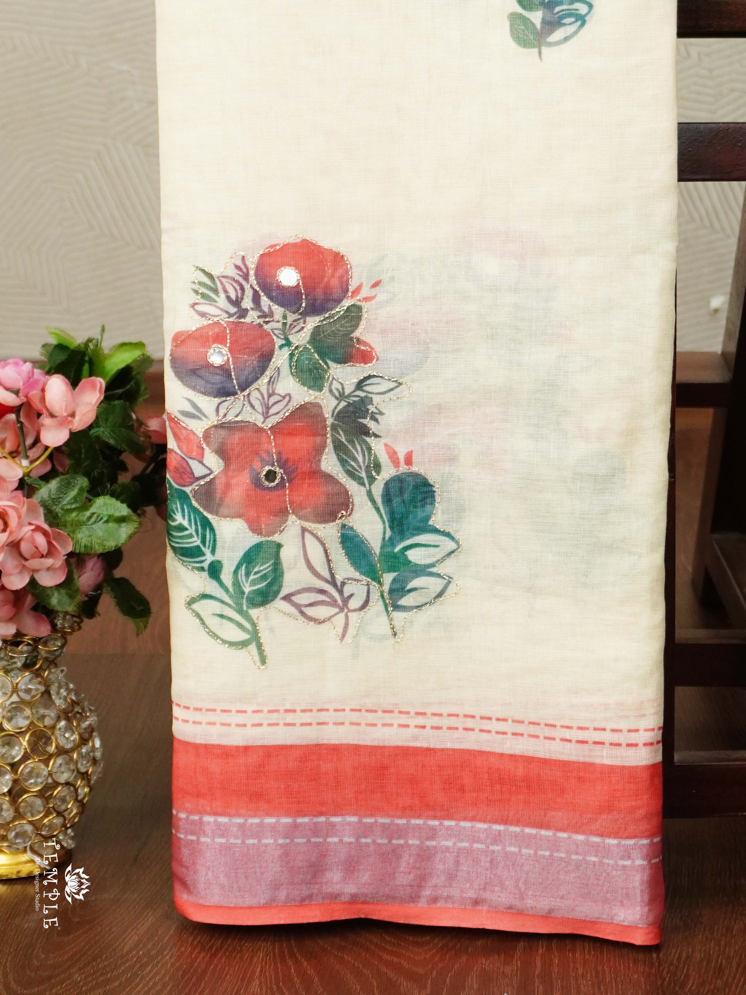 Chanderi Cotton Saree With Zari Work | TTDS2495