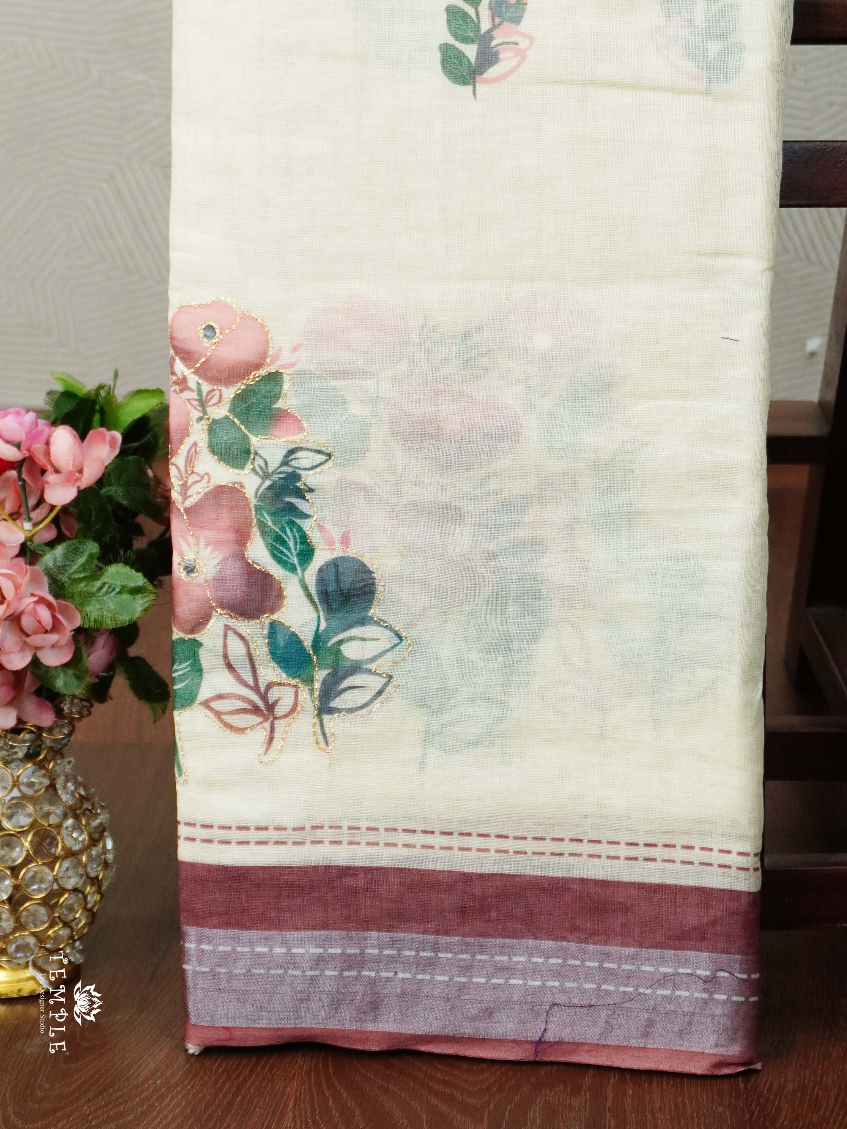 Chanderi Cotton Saree With Zari Work | TTDS2495