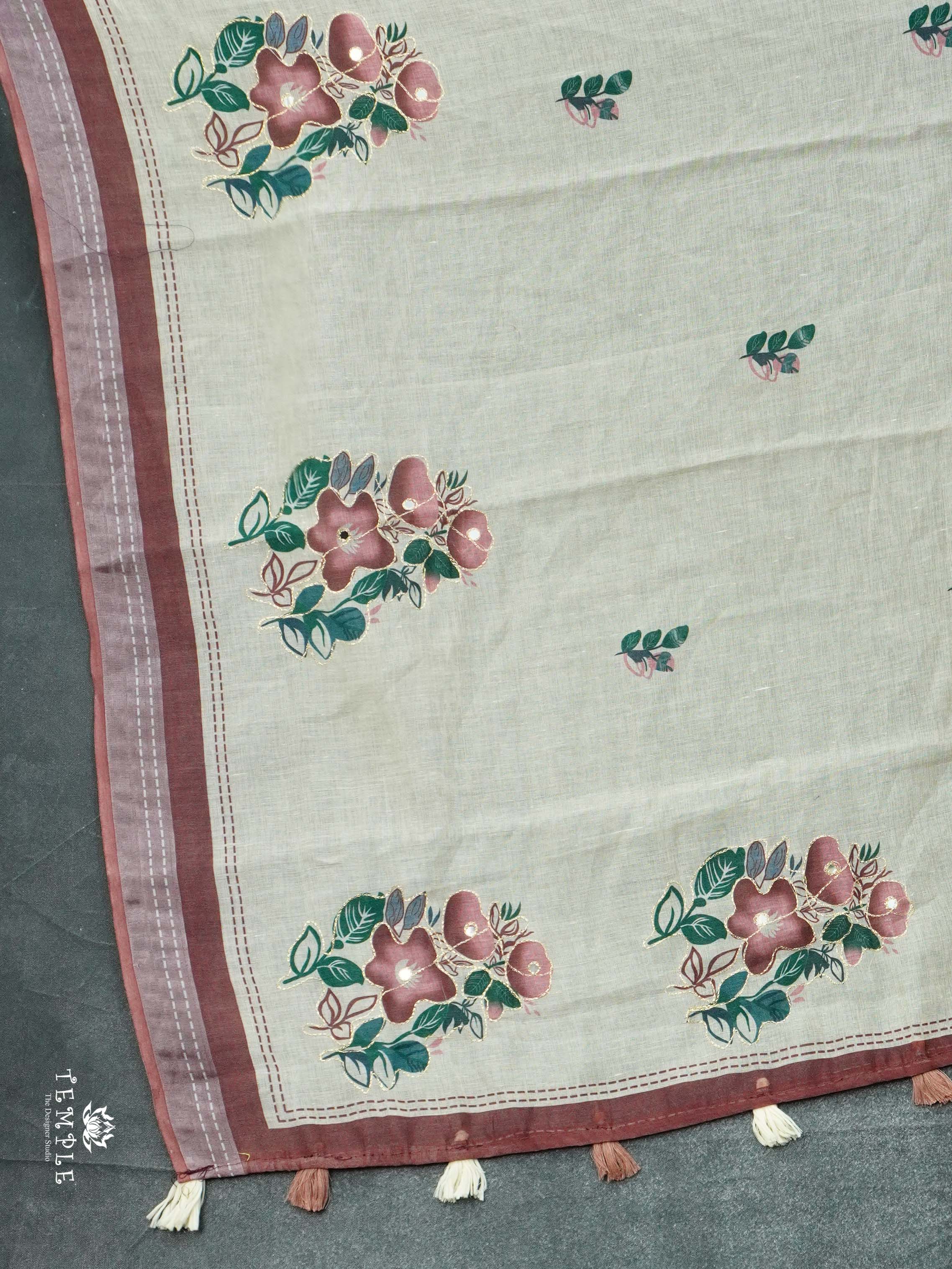 Chanderi Cotton Saree With Zari Work | TTDS2495