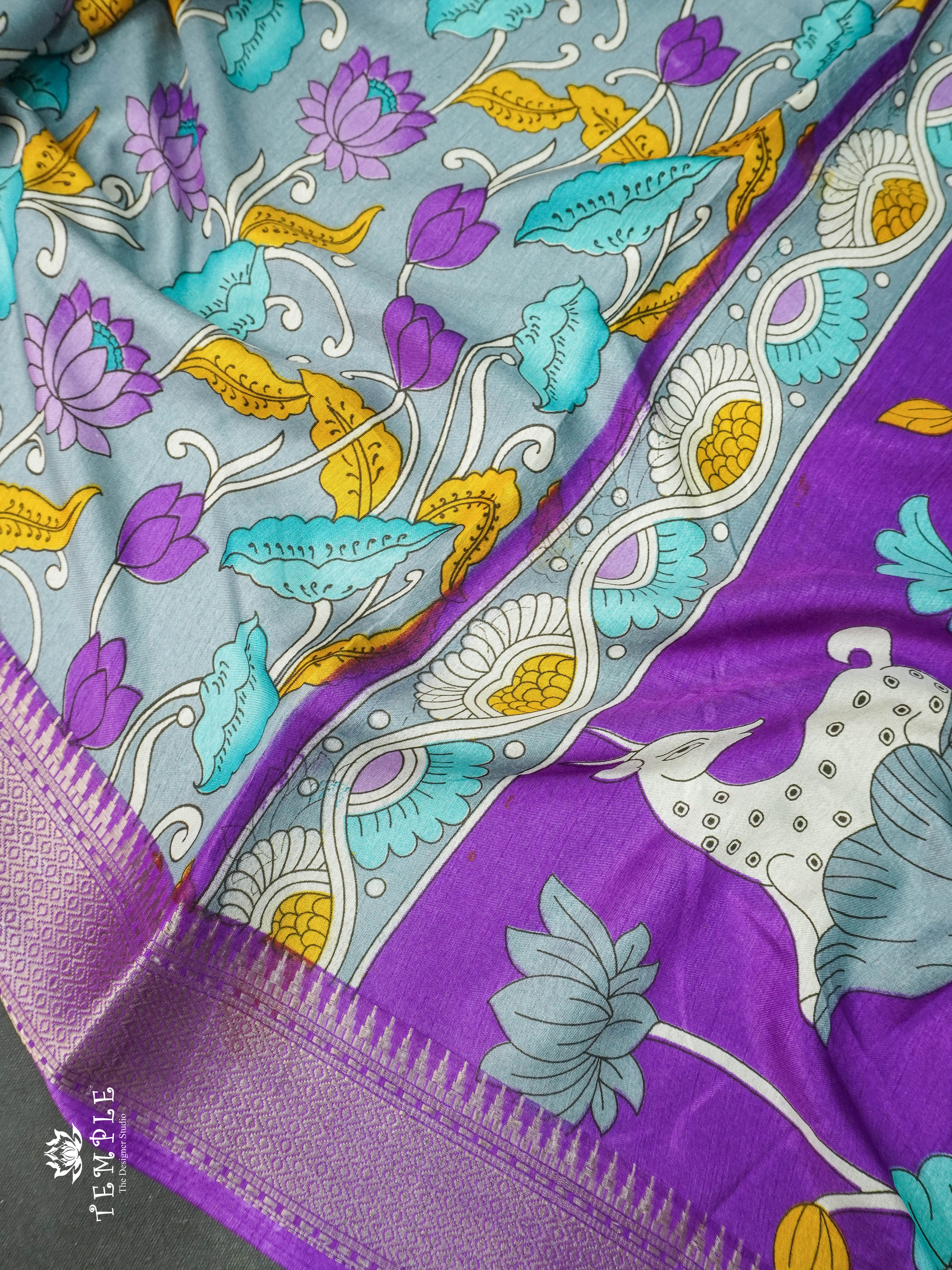 Semi Crepe Saree with Pichwai Print(Lavender) | TTDS1124 | PRE BOOKING