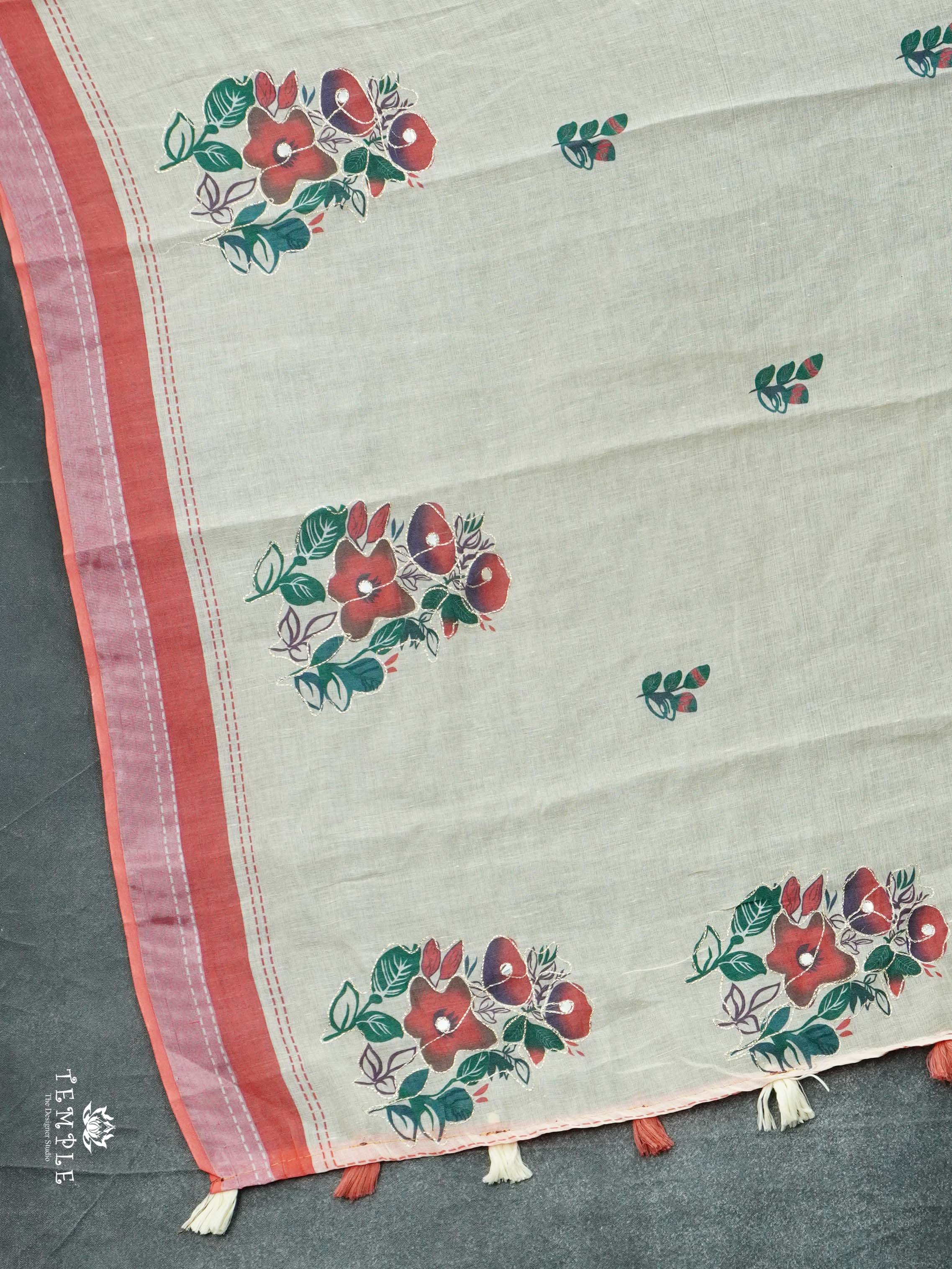 Chanderi Cotton Saree With Zari Work | TTDS2495