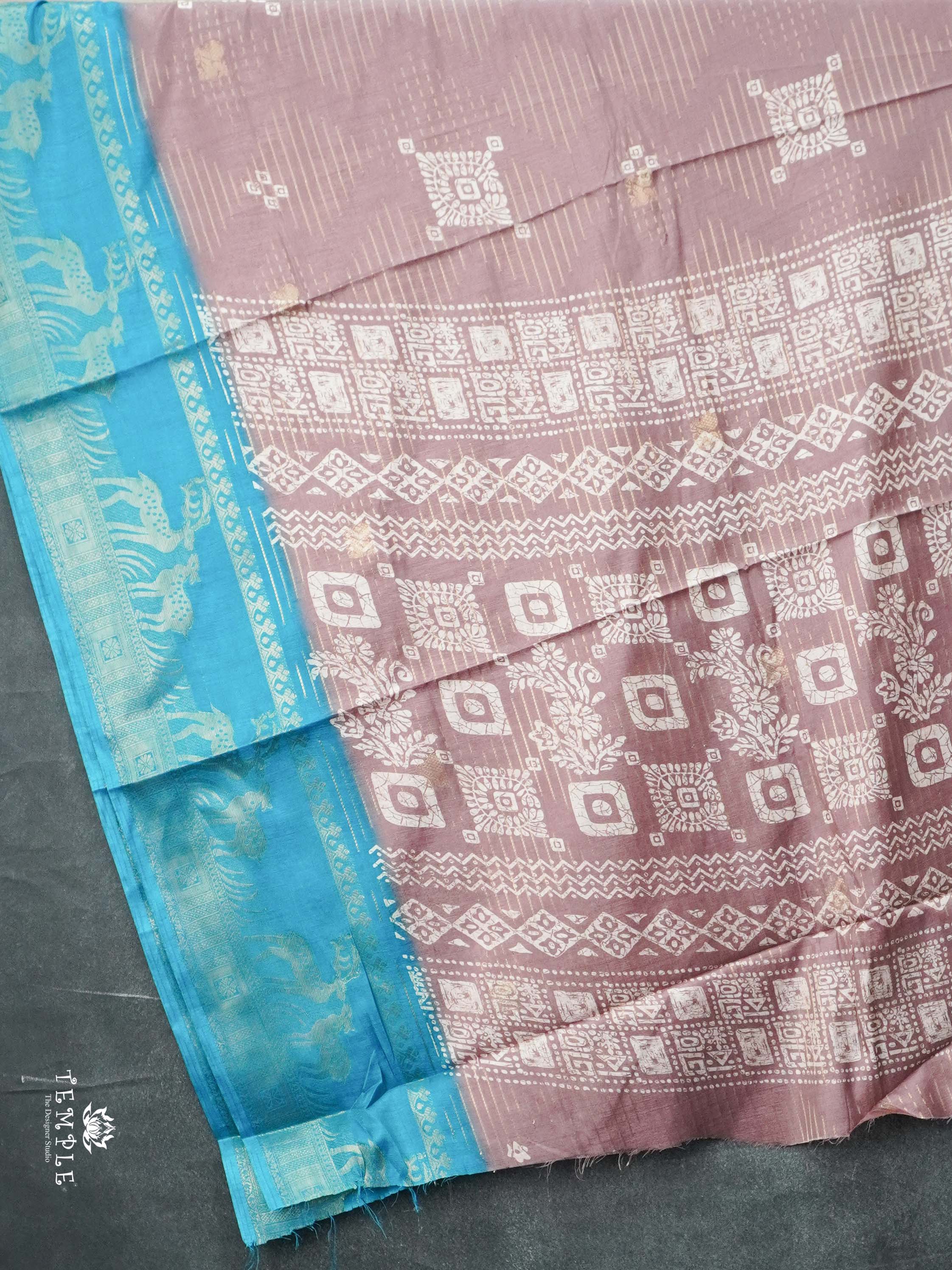 Georgette Saree With Deer Motif Border | TTDS2059