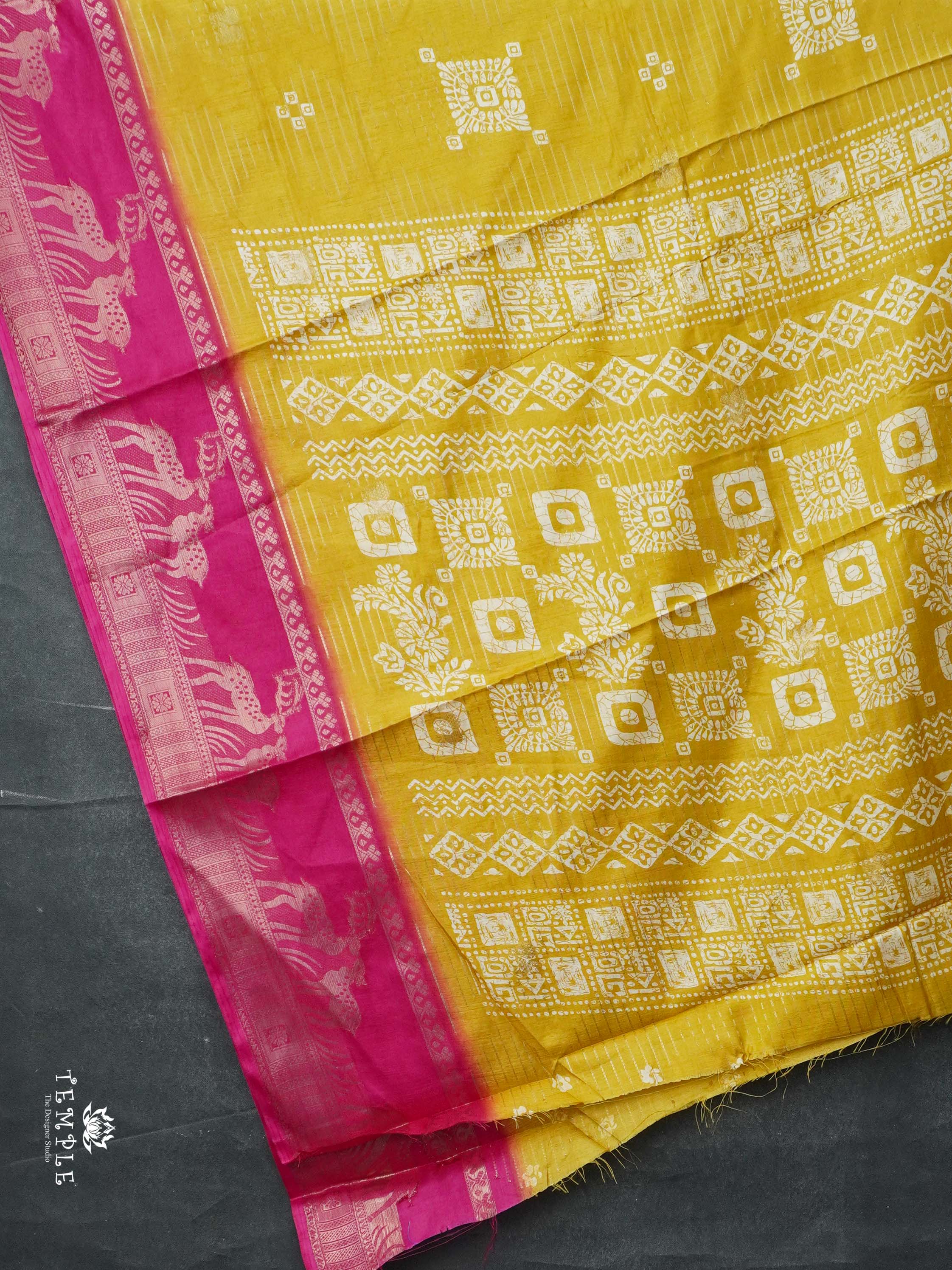 Georgette Saree With Deer Motif Border | TTDS2059