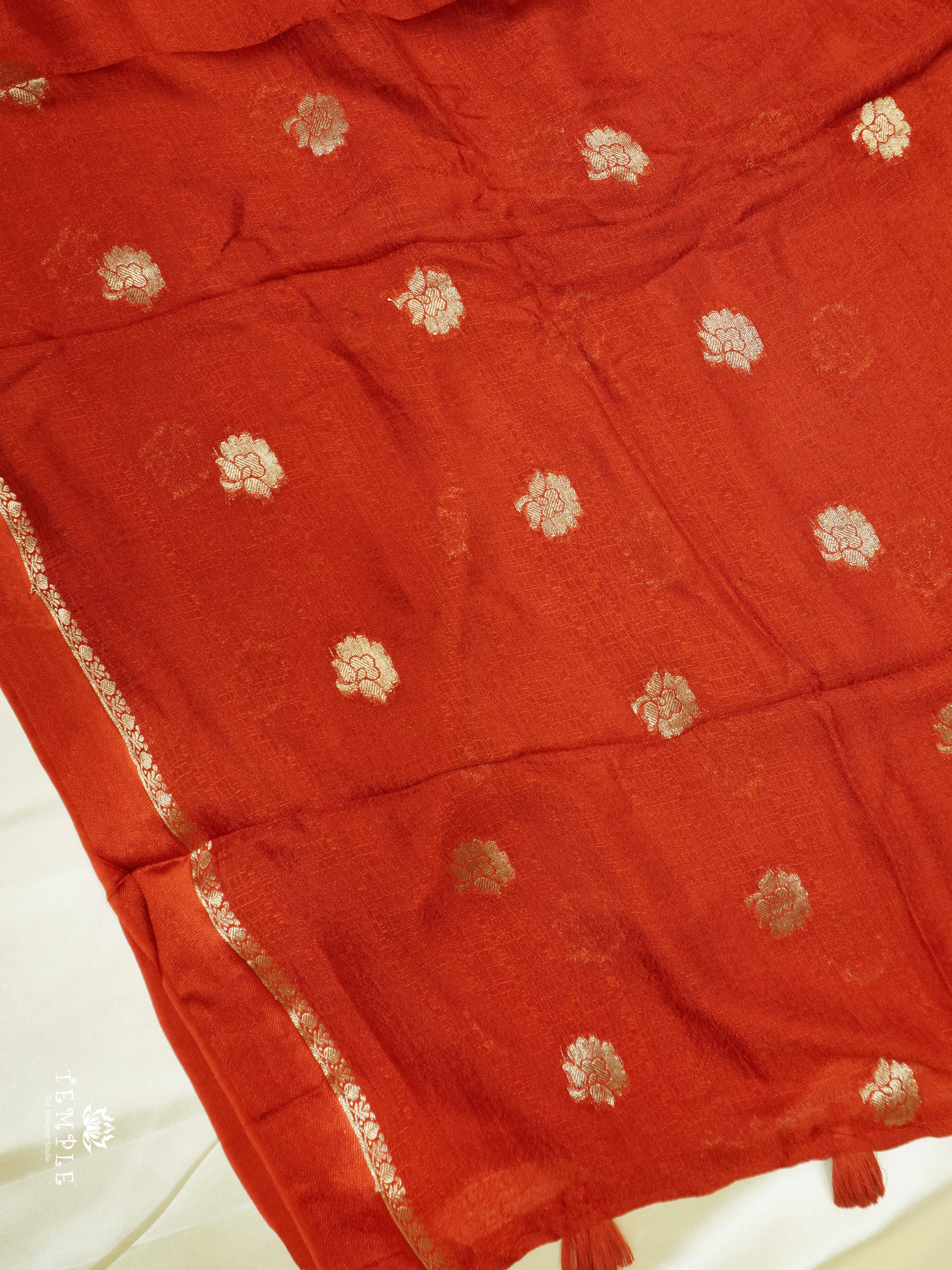 Khadi Silk Sarees (Rustic Orange) | TTDS2494