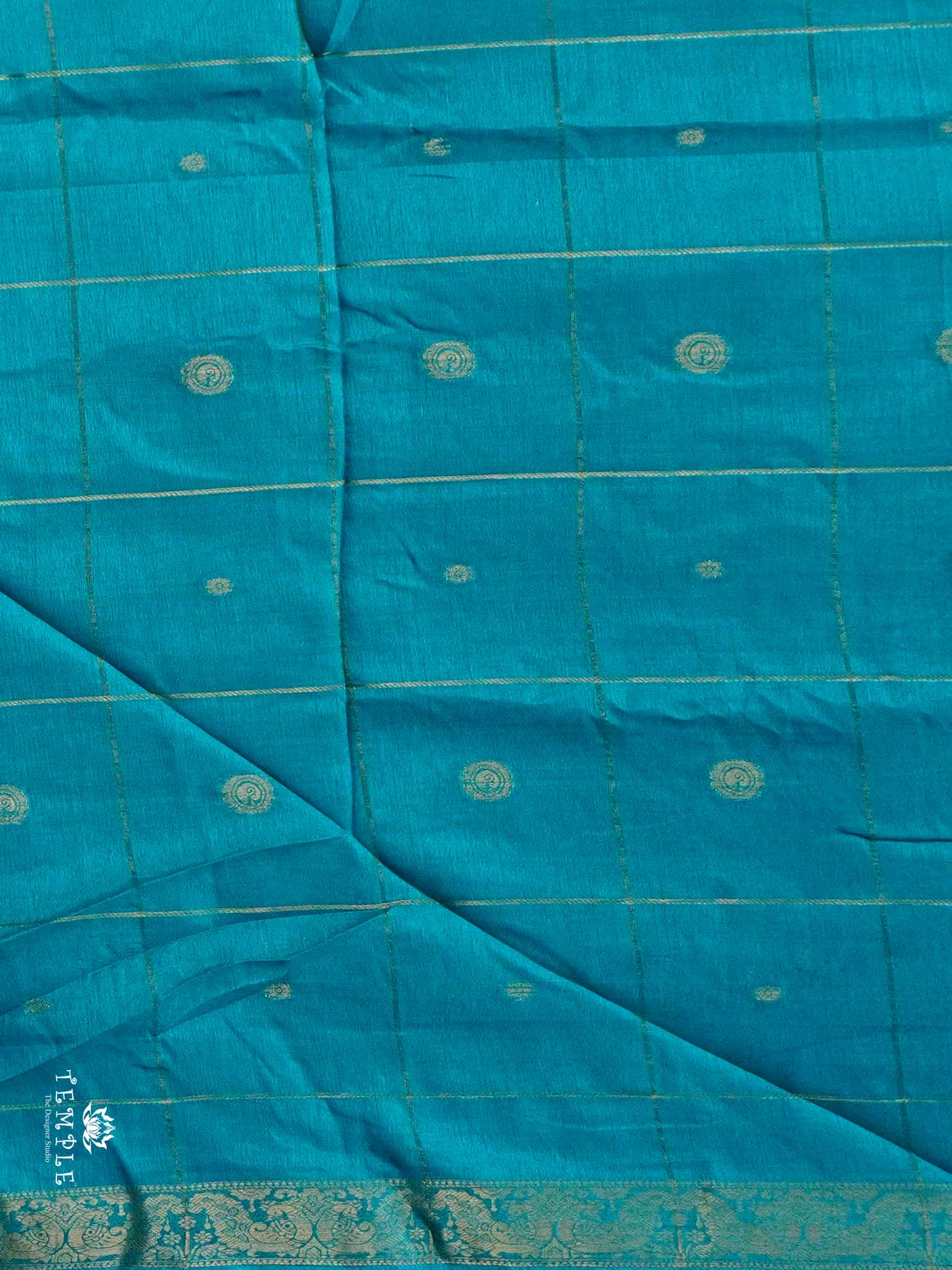 Marshmallow Saree With Kolam Prints  | TTDS2496
