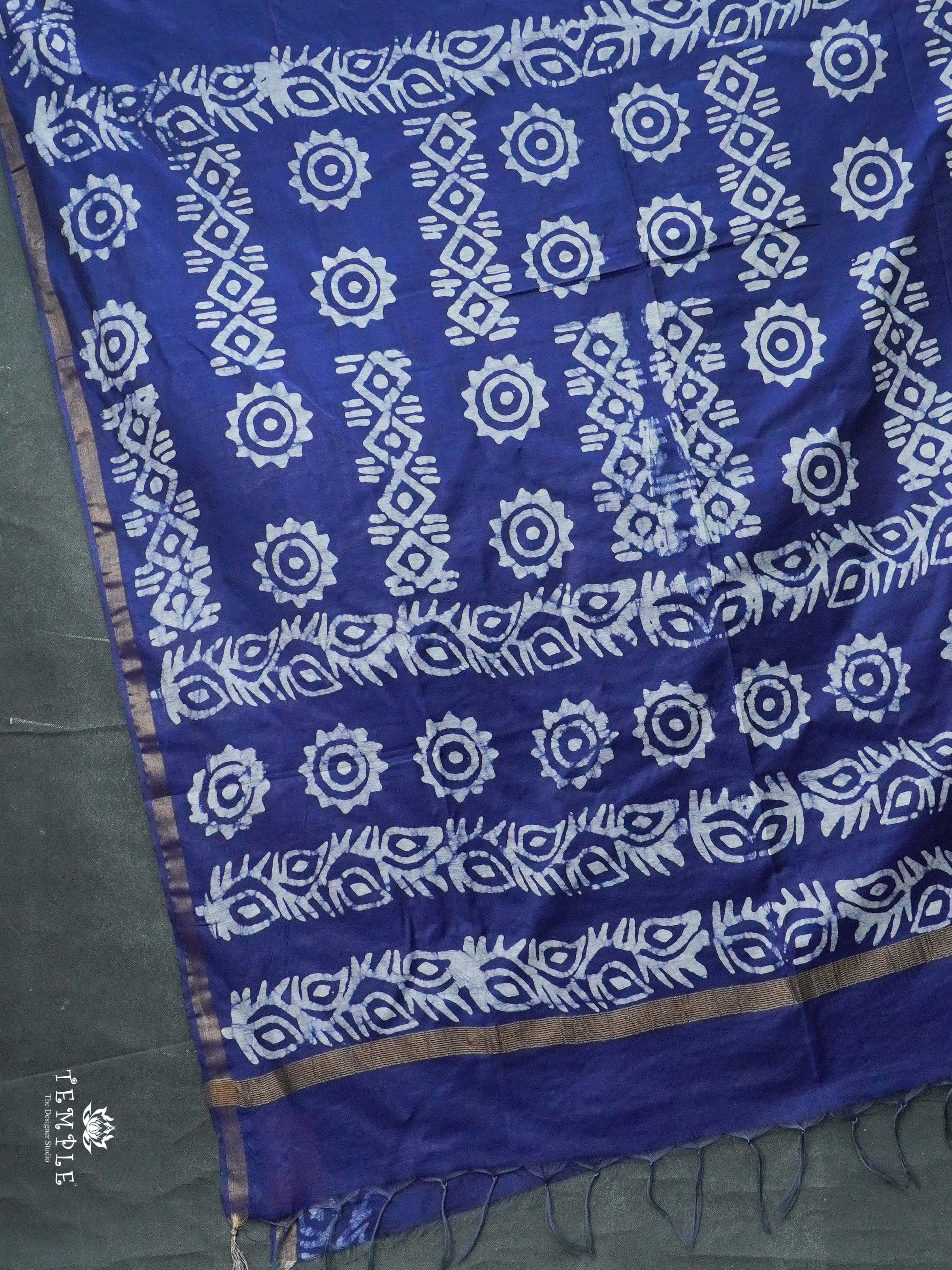Indigo Baswada Cotton Saree | TTDS2043