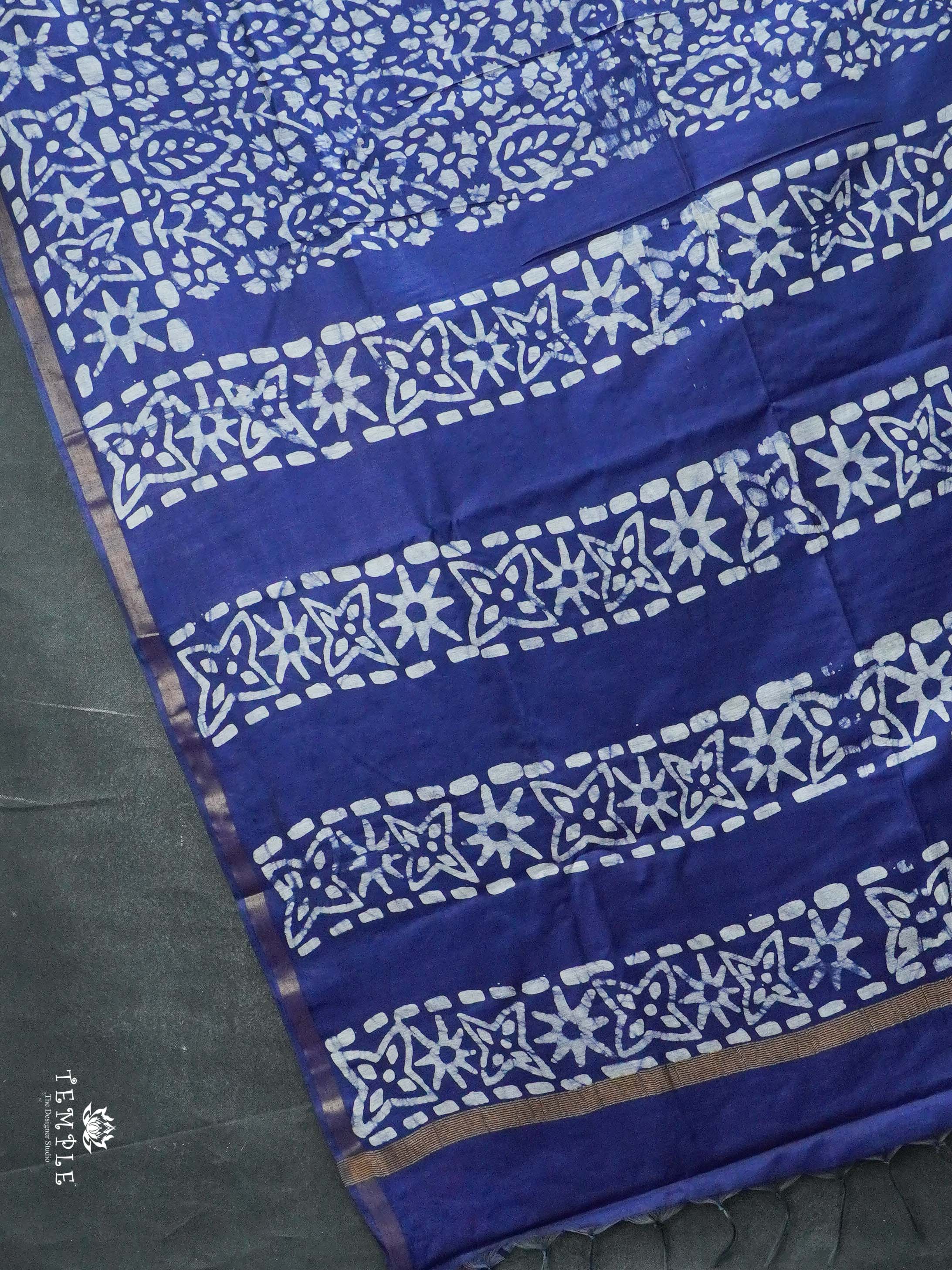 Indigo Baswada Cotton Saree | TTDS2043
