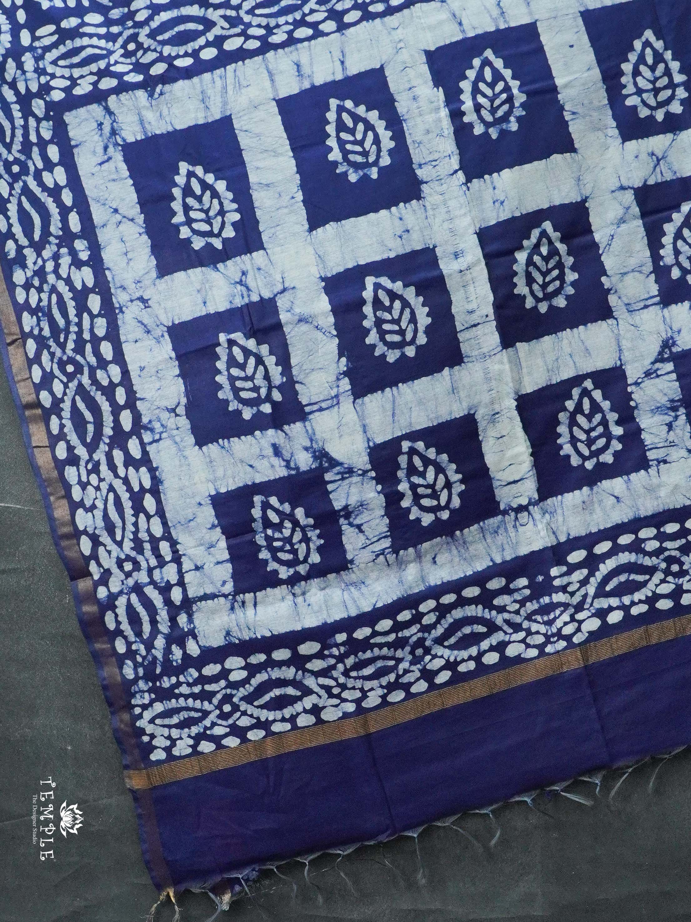 Indigo Baswada Cotton Saree | TTDS2043