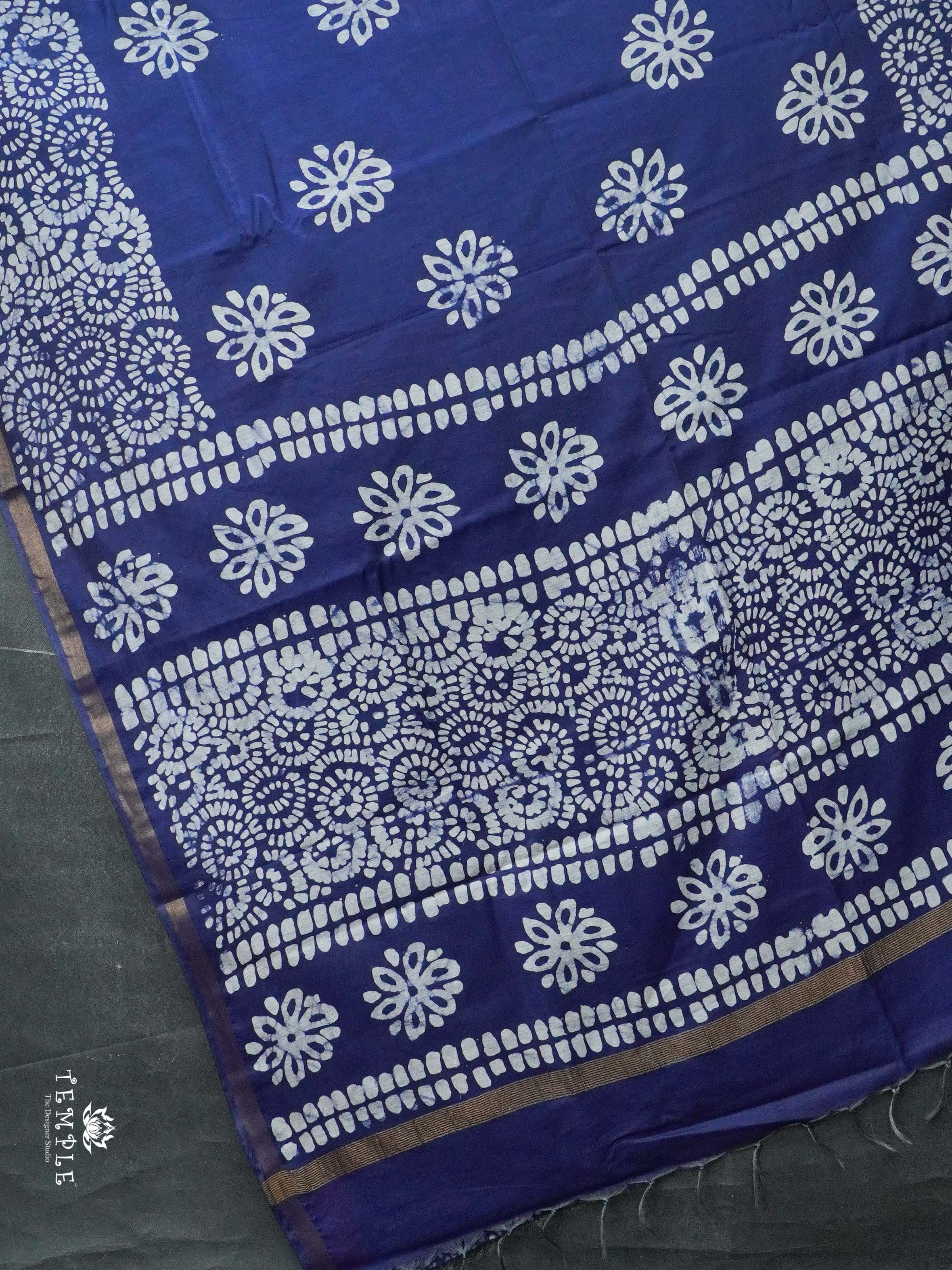 Indigo Baswada Cotton Saree | TTDS2043