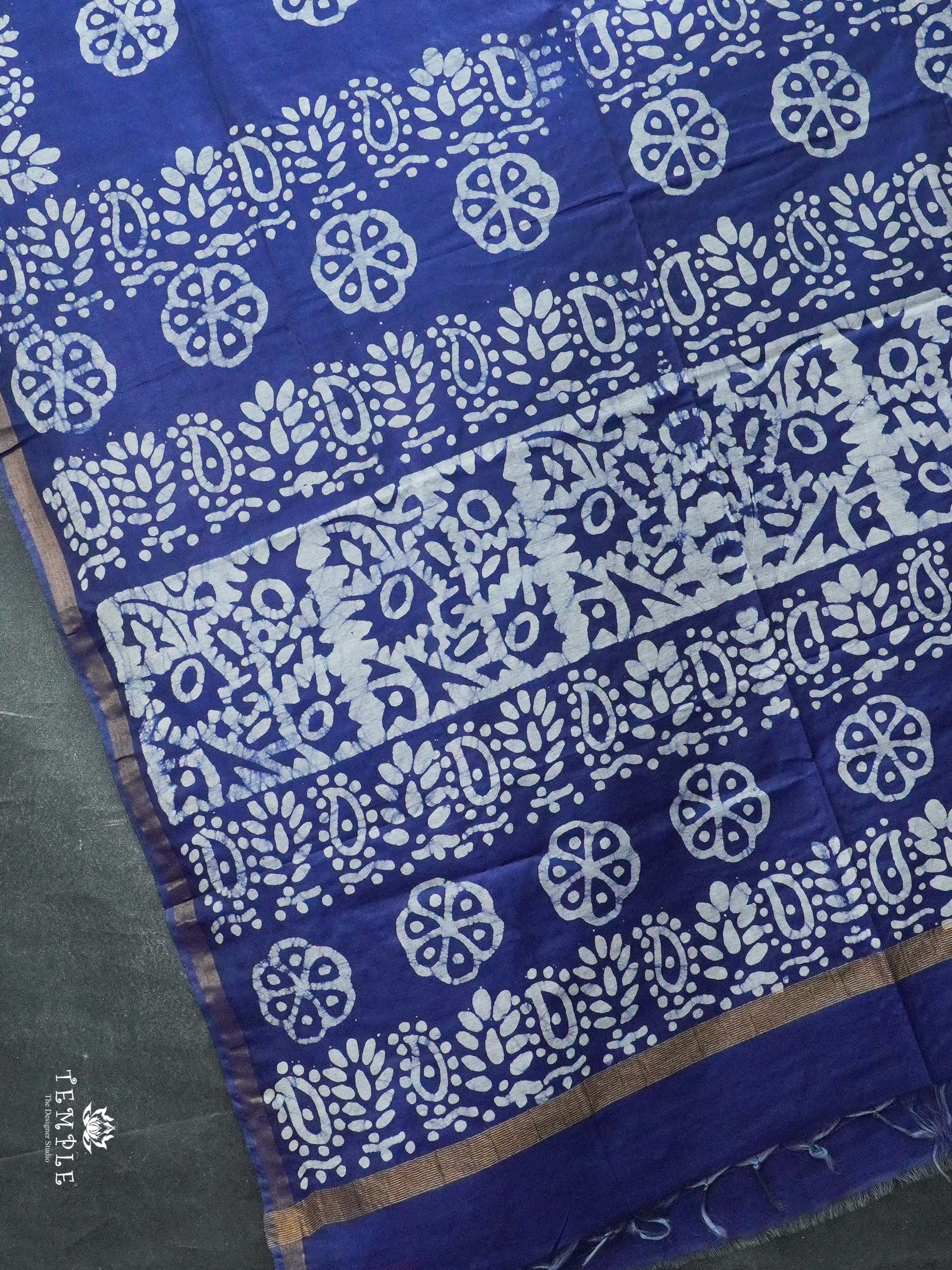 Indigo Baswada Cotton Saree | TTDS2043