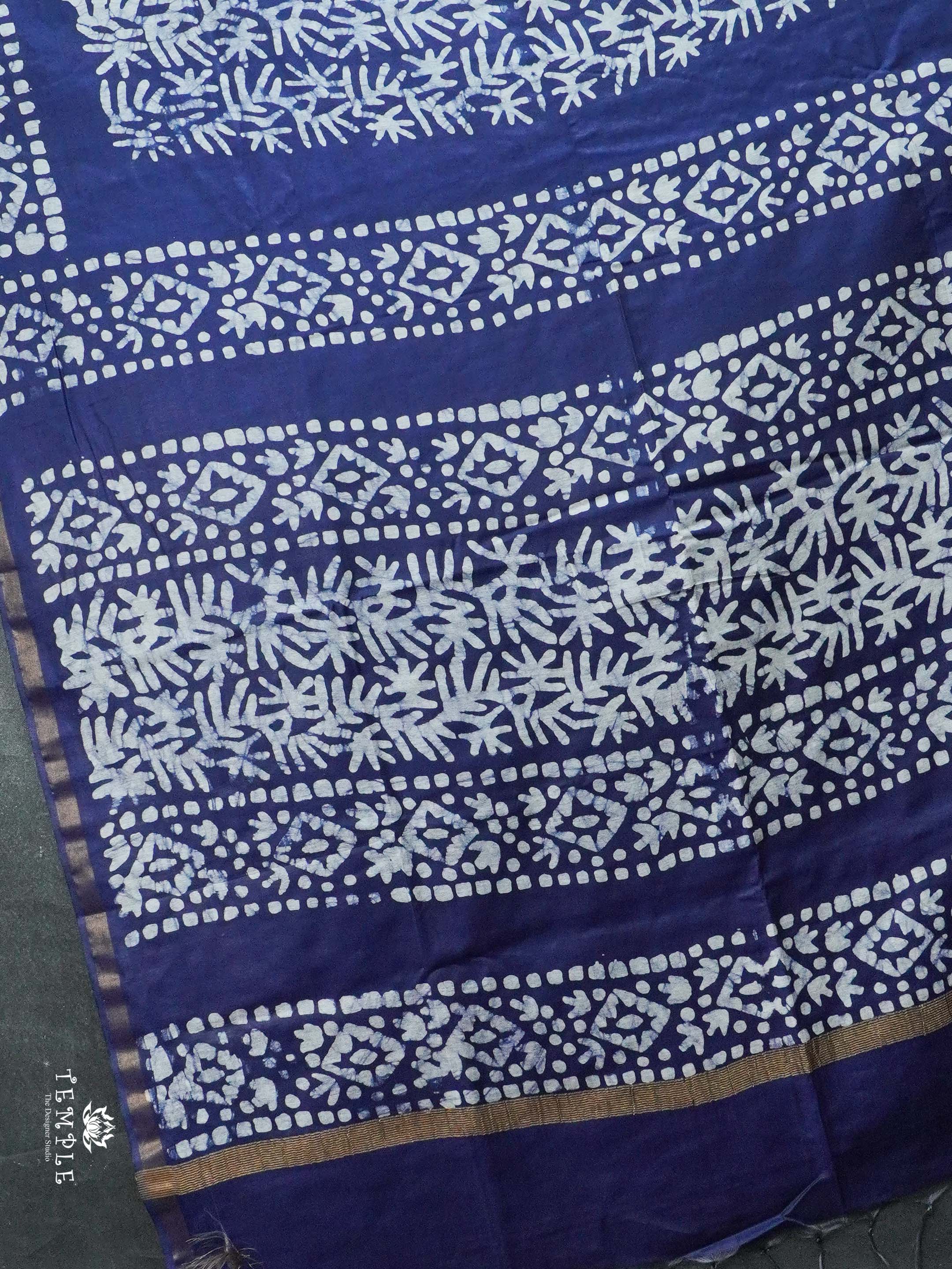 Indigo Baswada Cotton Saree | TTDS2043