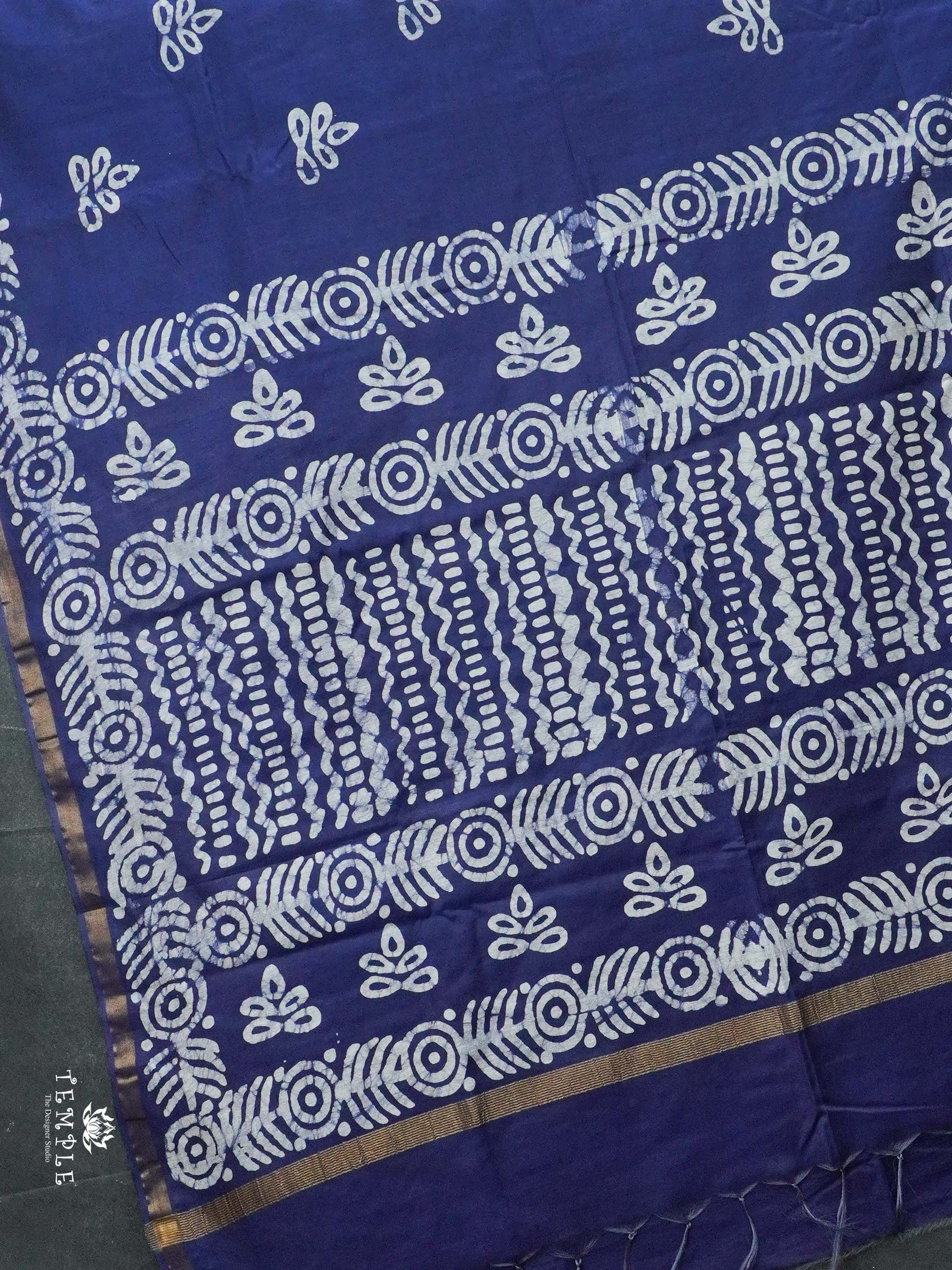 Indigo Baswada Cotton Saree | TTDS2043
