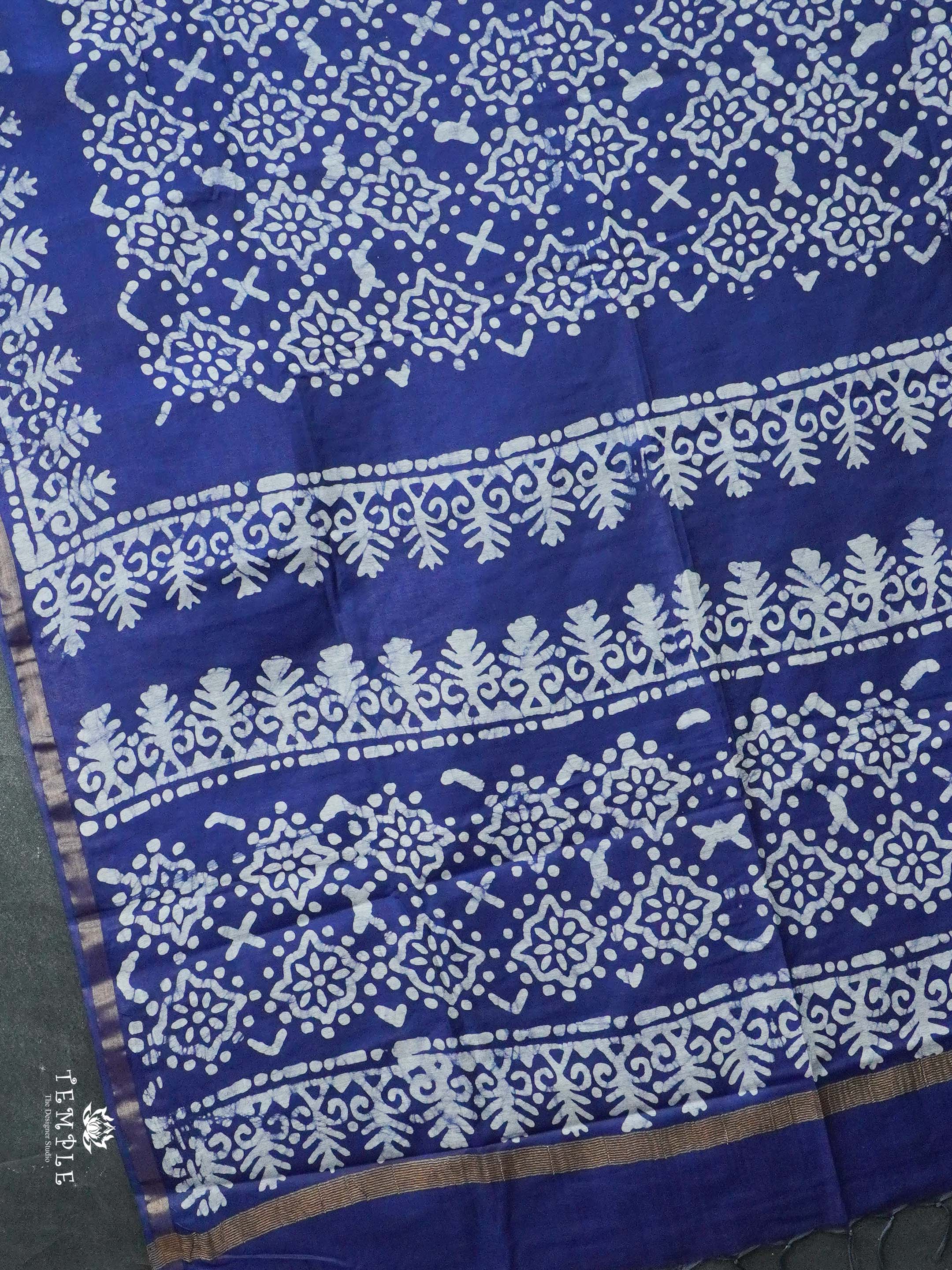 Indigo Baswada Cotton Saree | TTDS2043