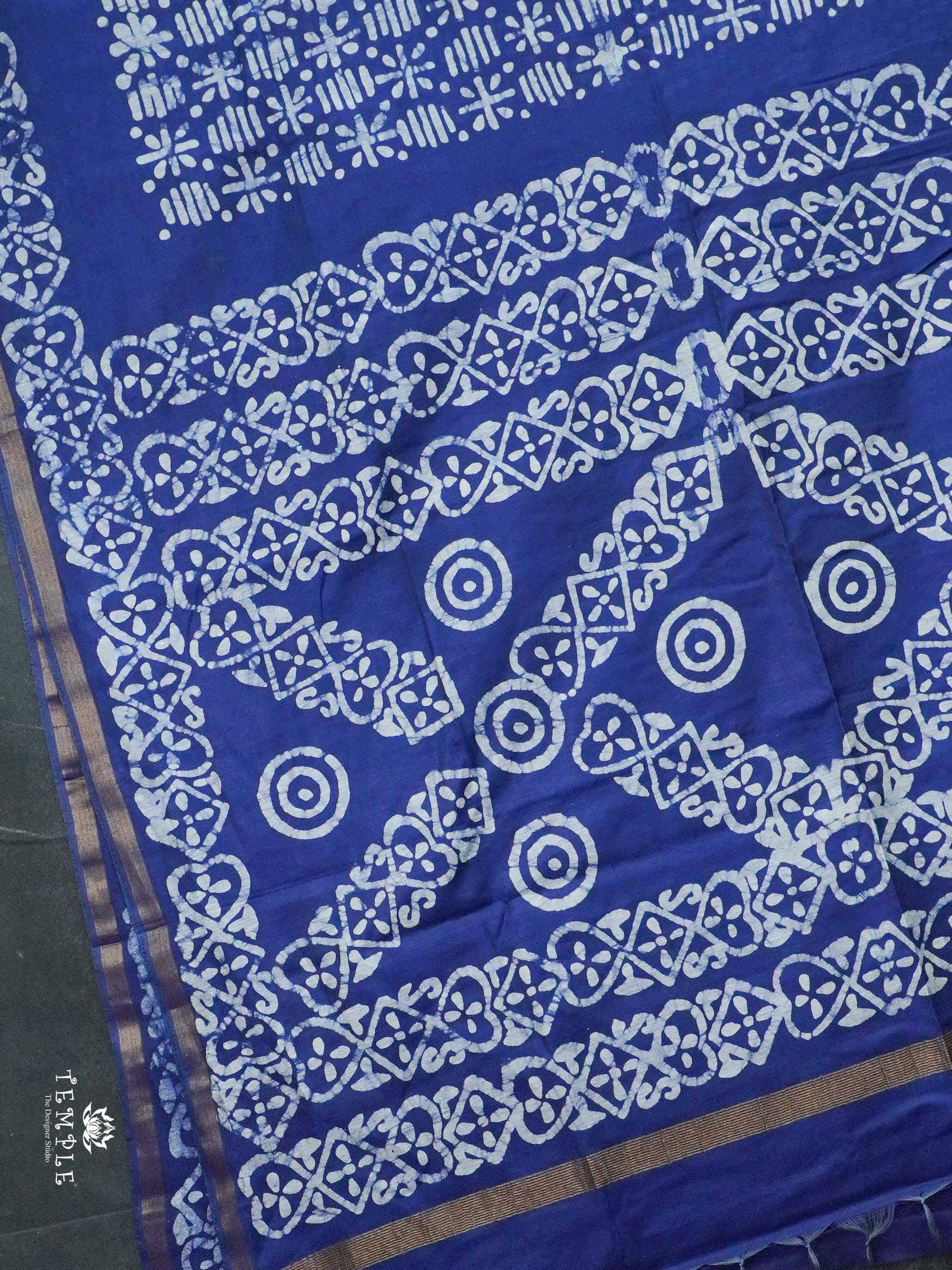 Indigo Baswada Cotton Saree | TTDS2043