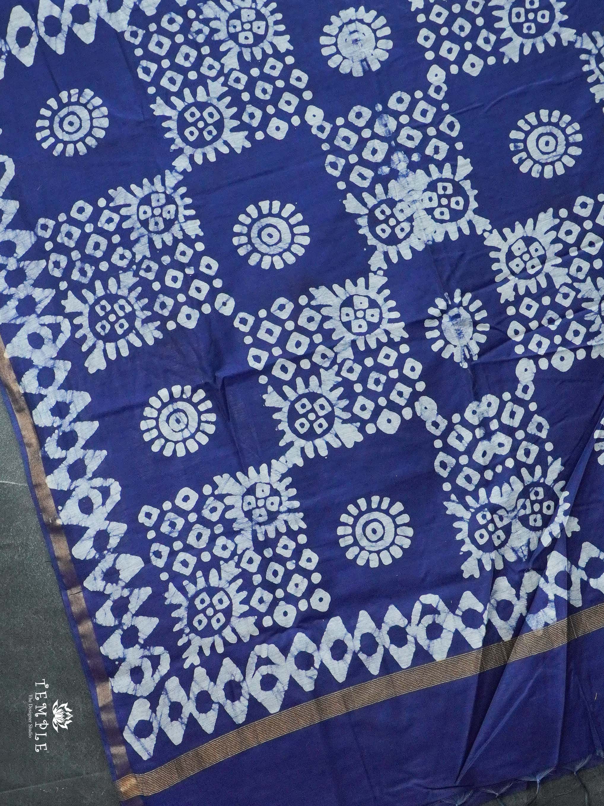 Indigo Baswada Cotton Saree | TTDS2043