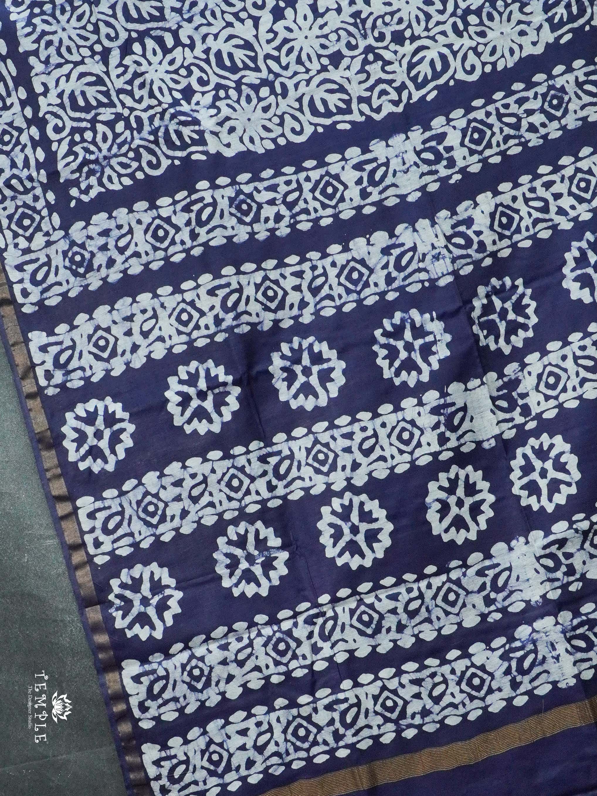 Indigo Baswada Cotton Saree | TTDS2043