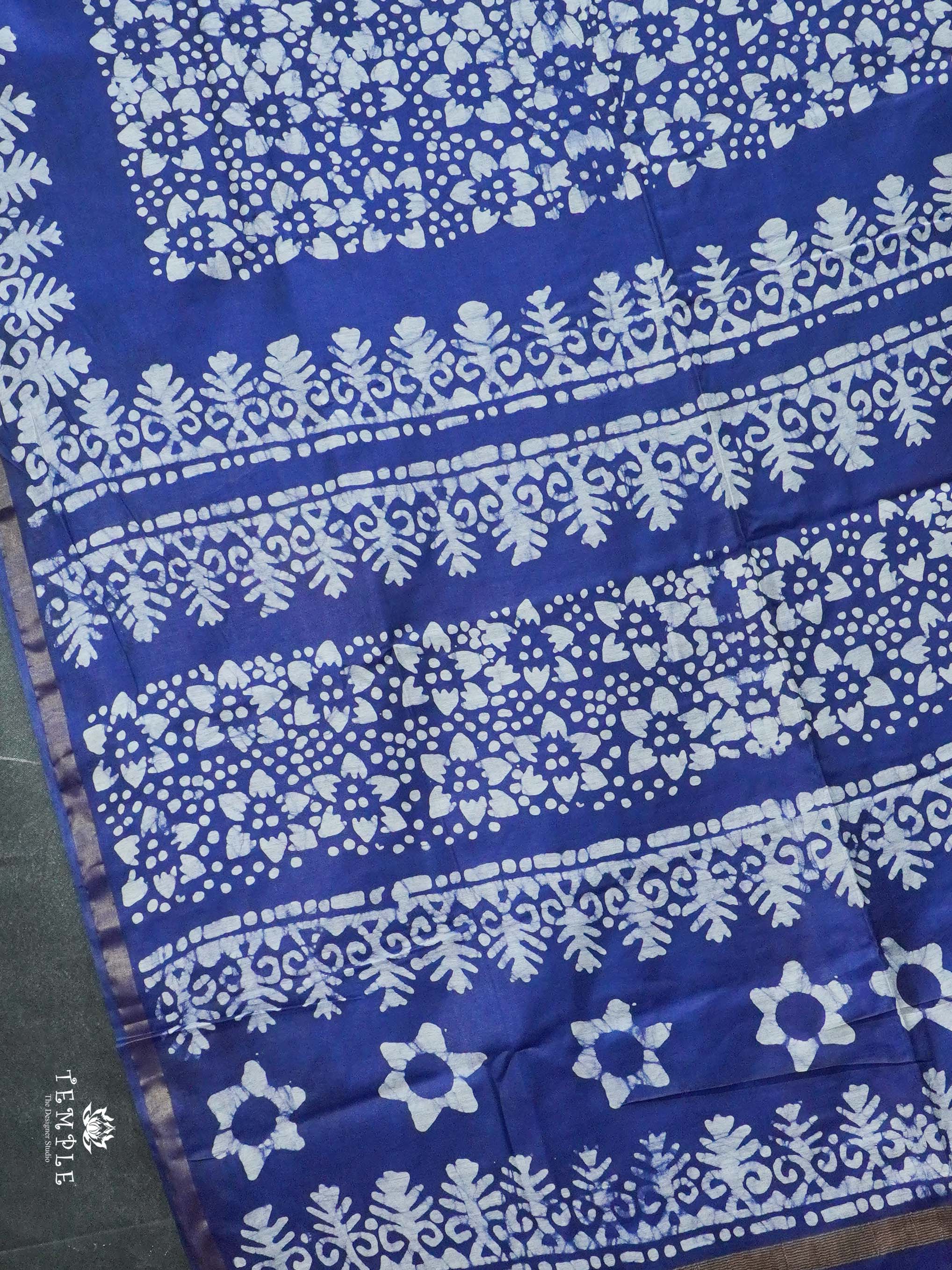 Indigo Baswada Cotton Saree | TTDS2043