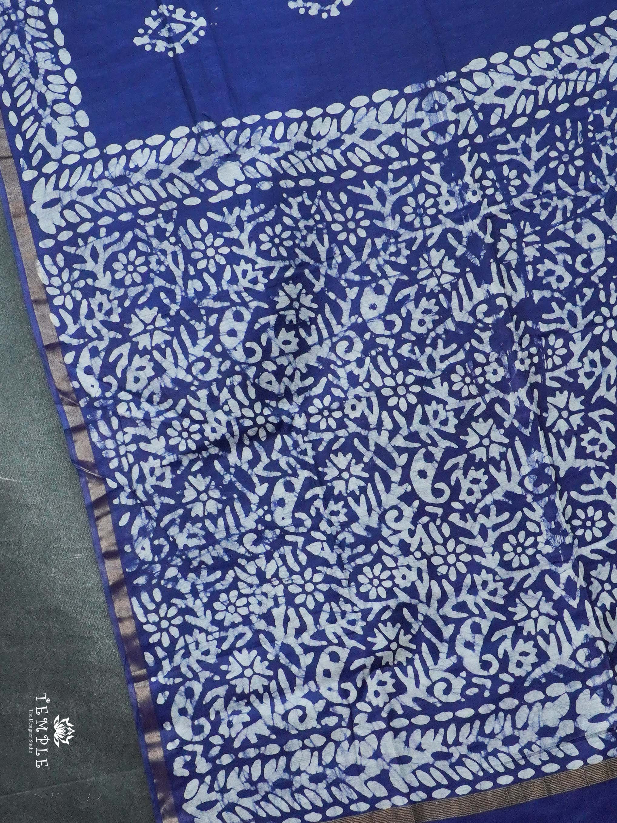 Indigo Baswada Cotton Saree | TTDS2043