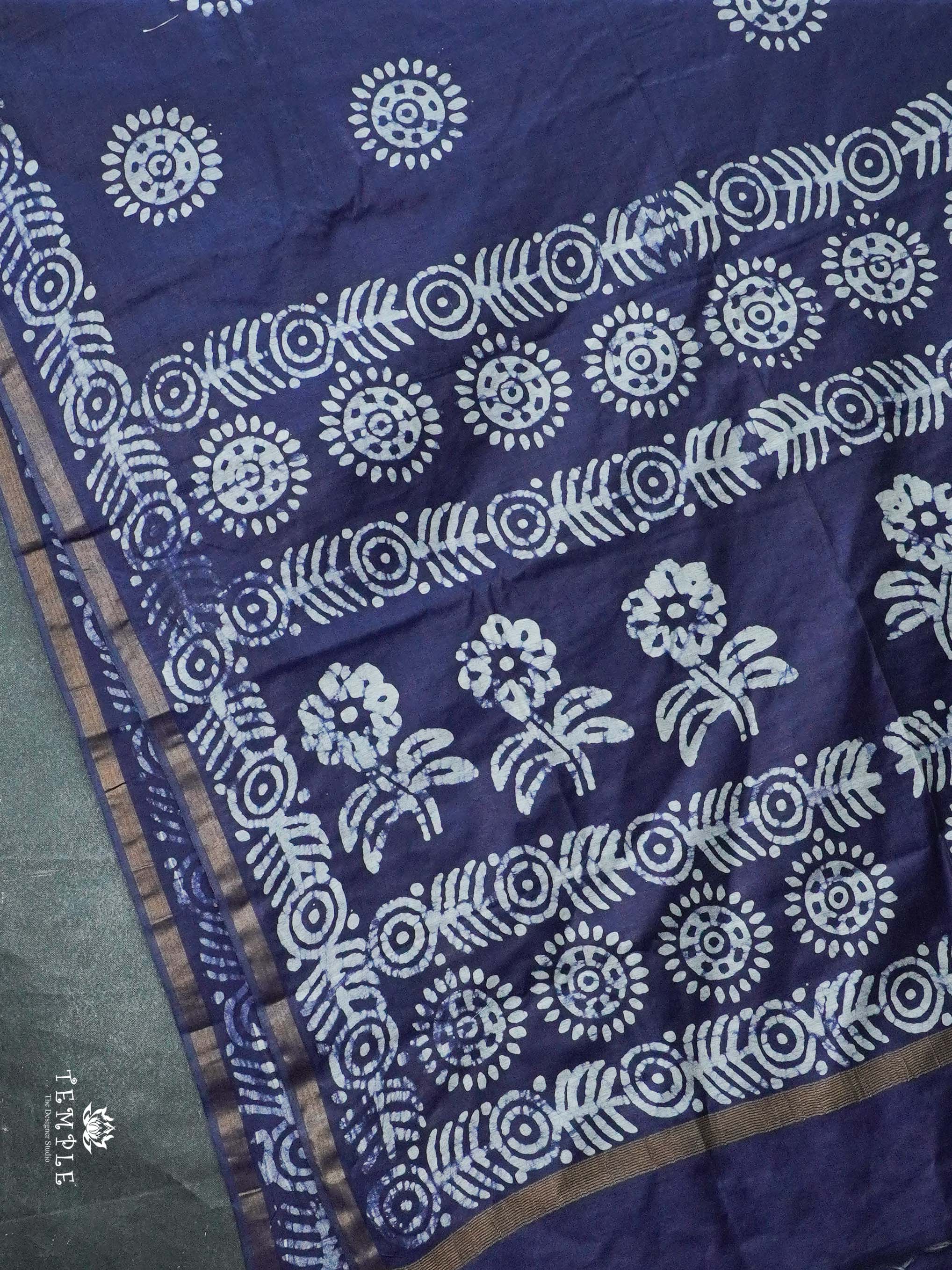Indigo Baswada Cotton Saree | TTDS2043