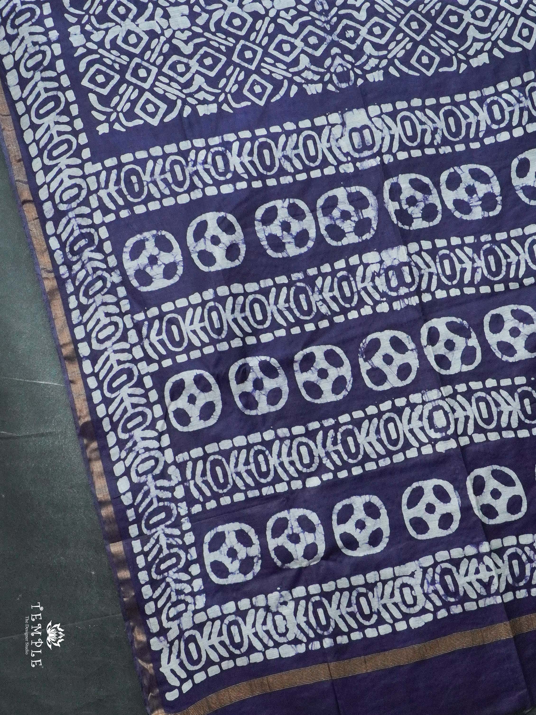 Indigo Baswada Cotton Saree | TTDS2043