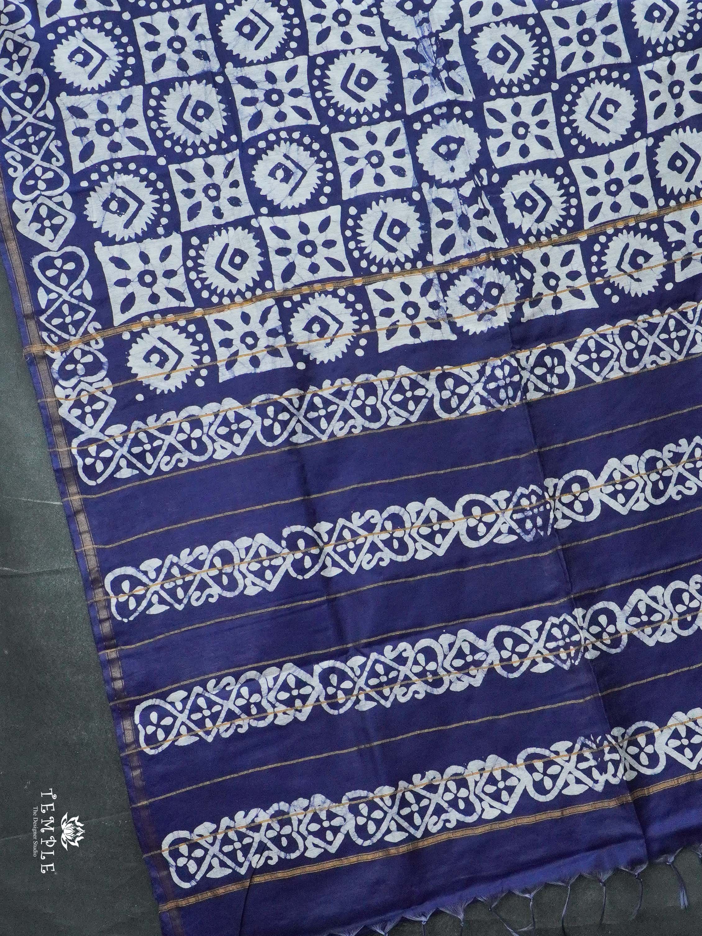 Indigo Baswada Cotton Saree | TTDS2043