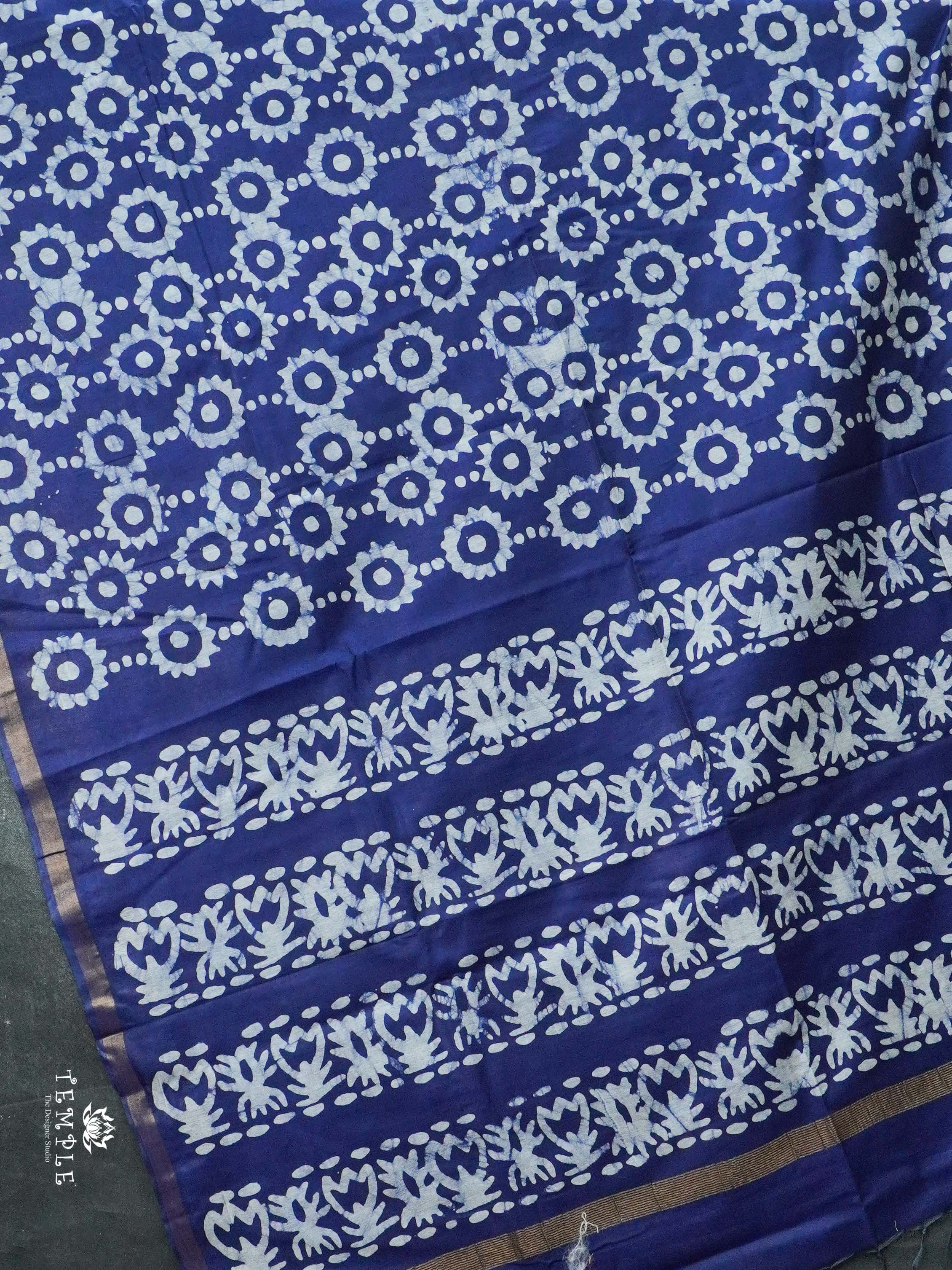 Indigo Baswada Cotton Saree | TTDS2043