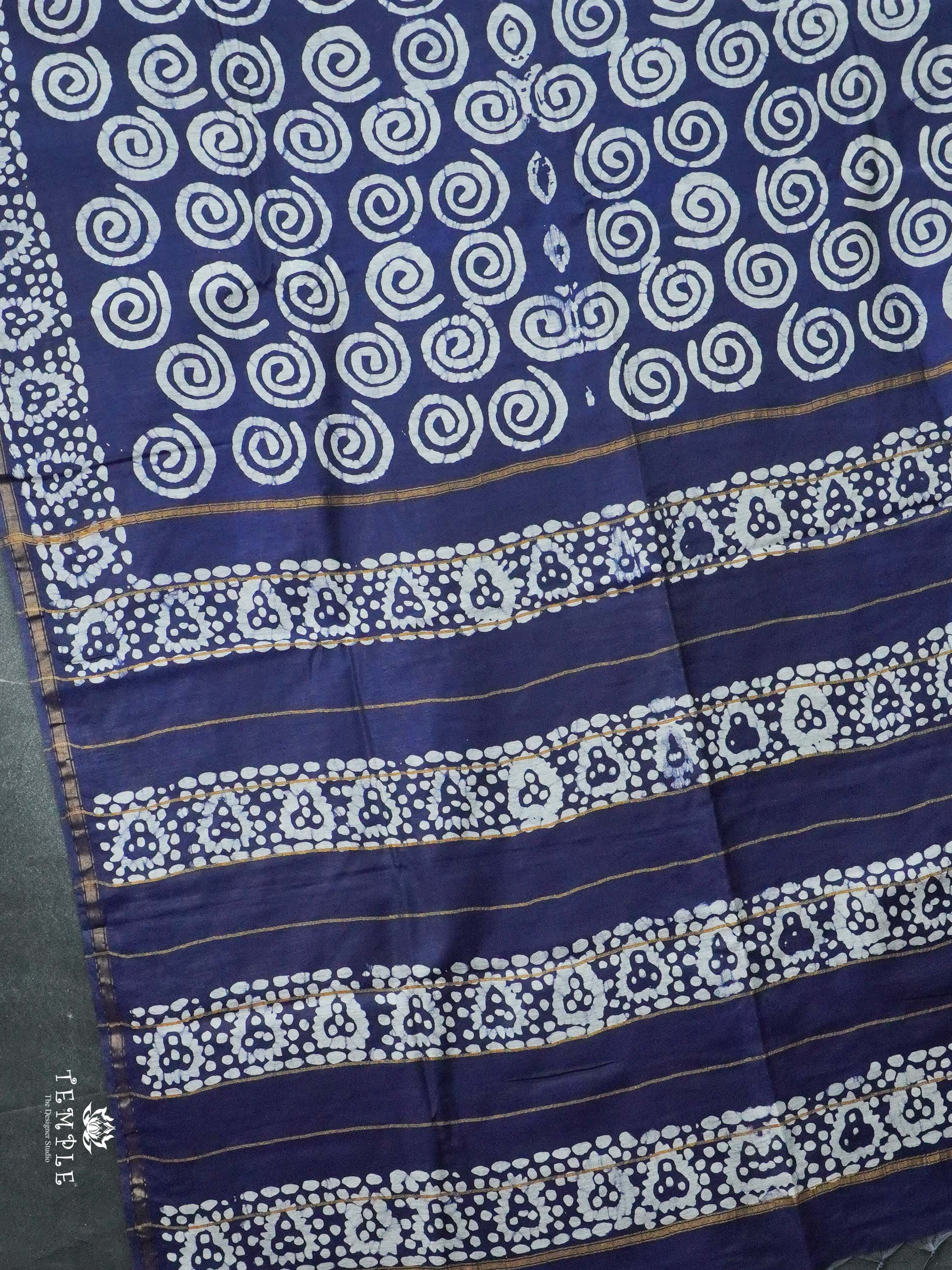 Indigo Baswada Cotton Saree | TTDS2043