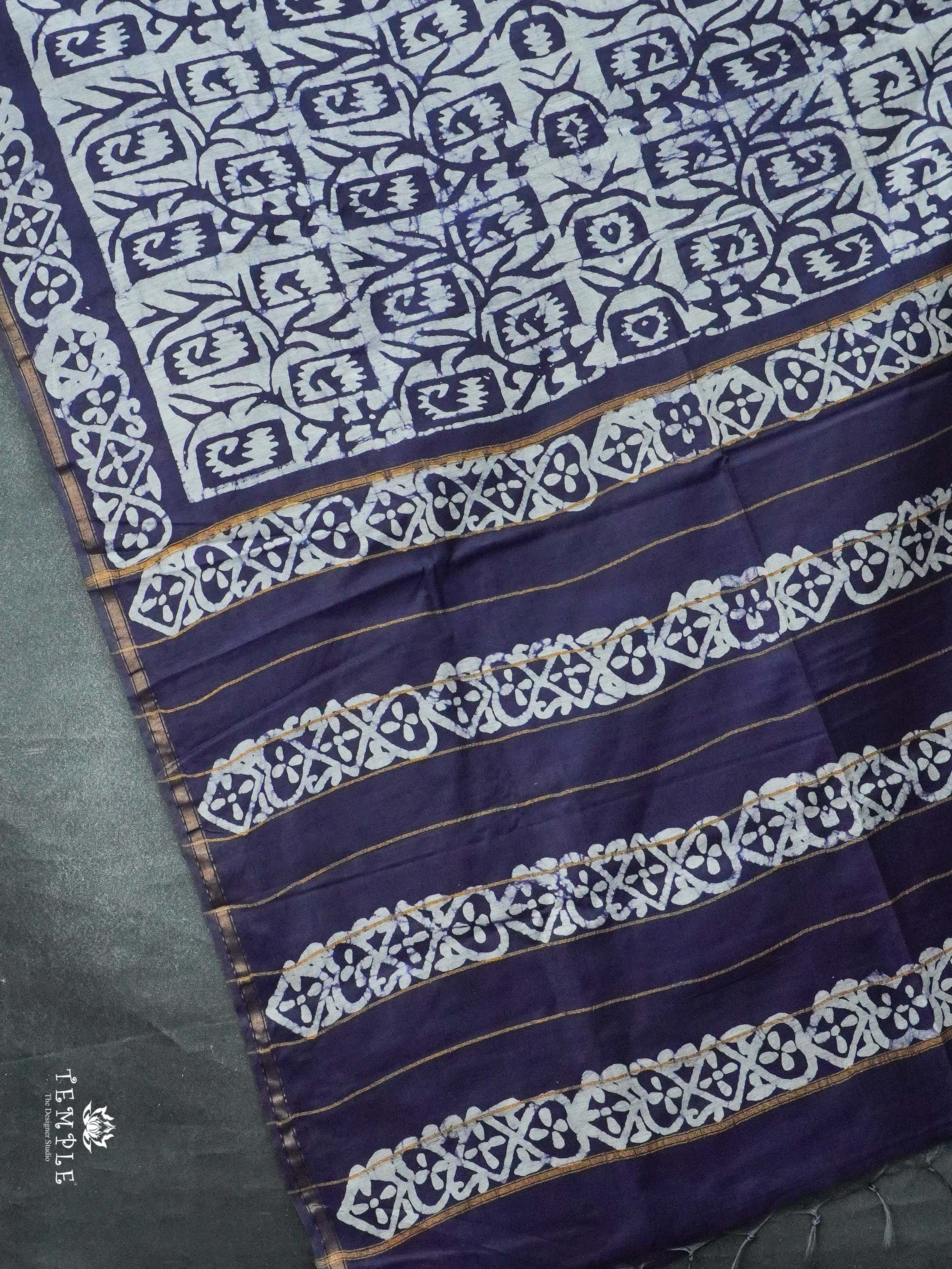 Indigo Baswada Cotton Saree | TTDS2043