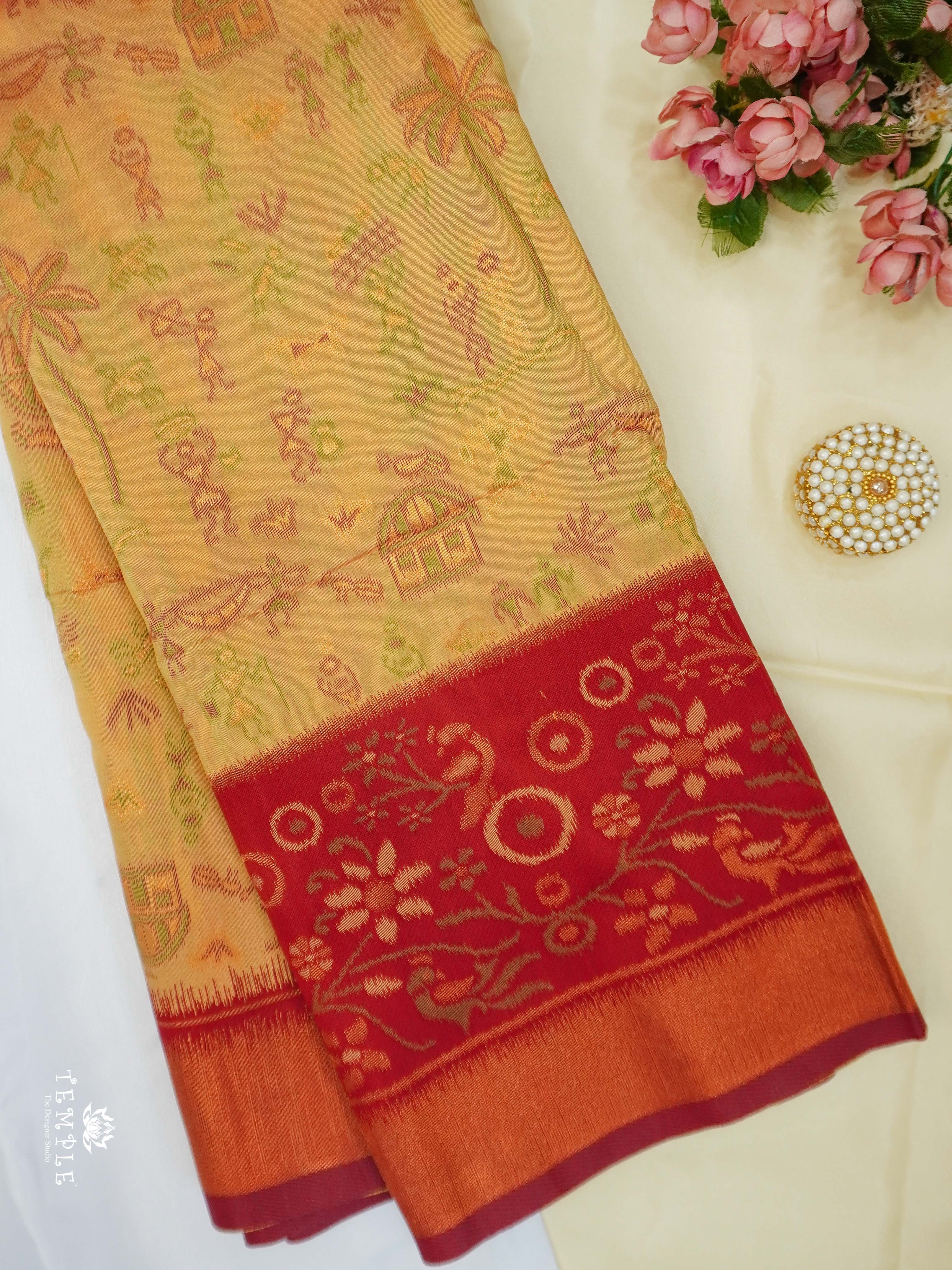 Warli Printed Art Silk Sarees | TTDS2519
