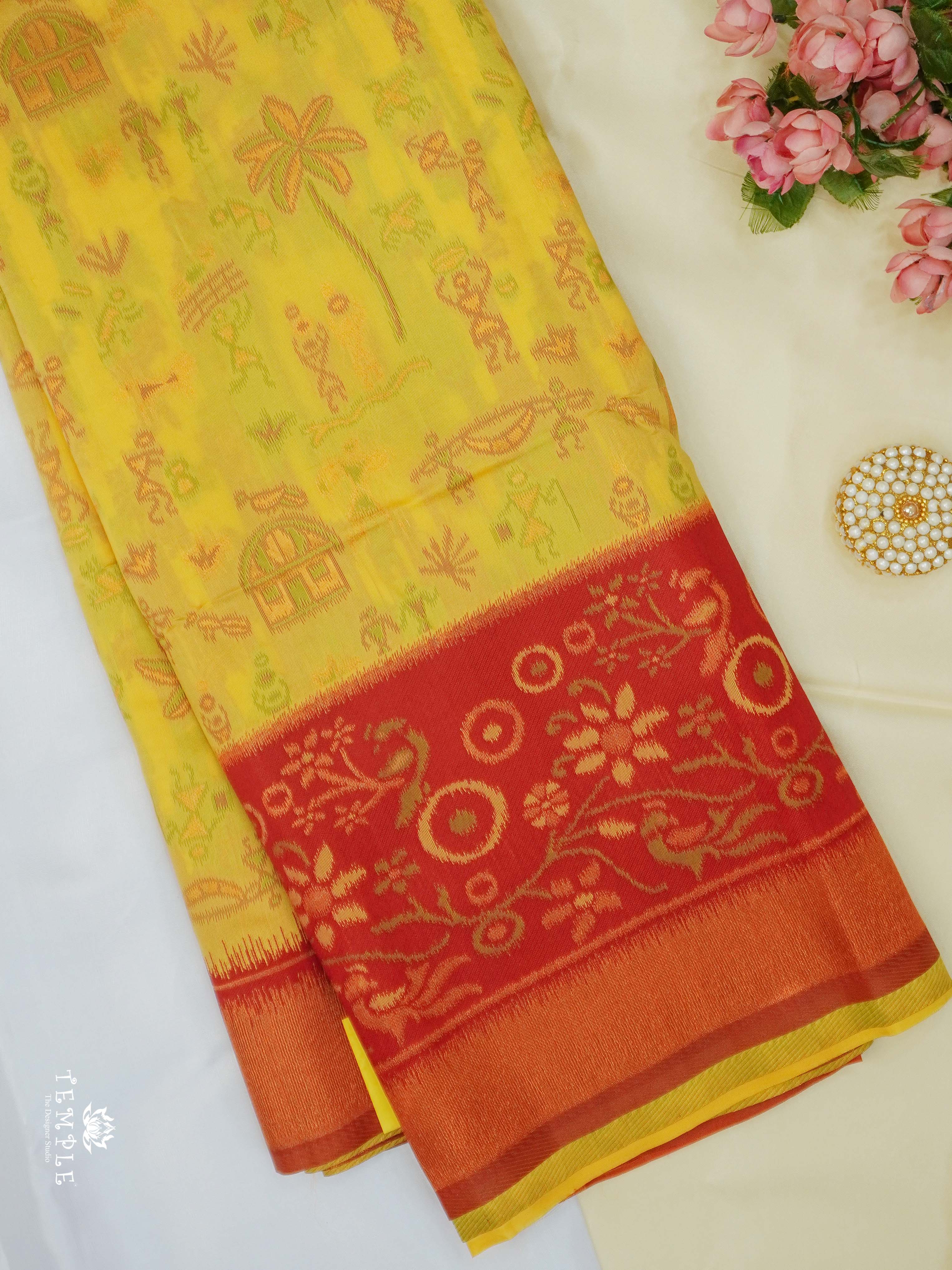 Warli Printed Art Silk Sarees | TTDS2519