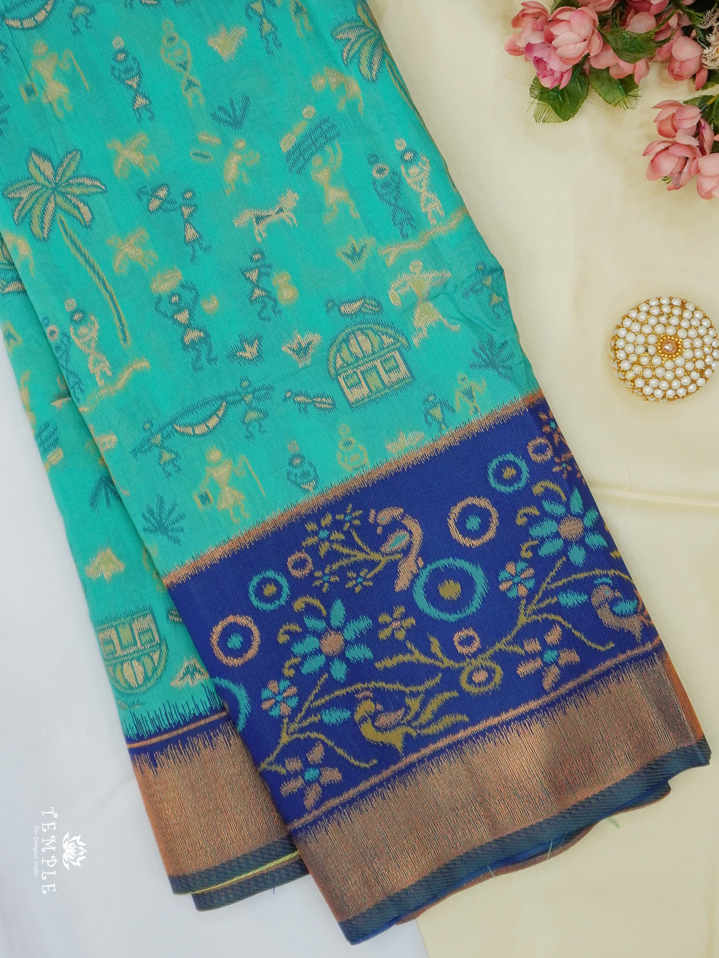 Warli Printed Art Silk Sarees | TTDS2519