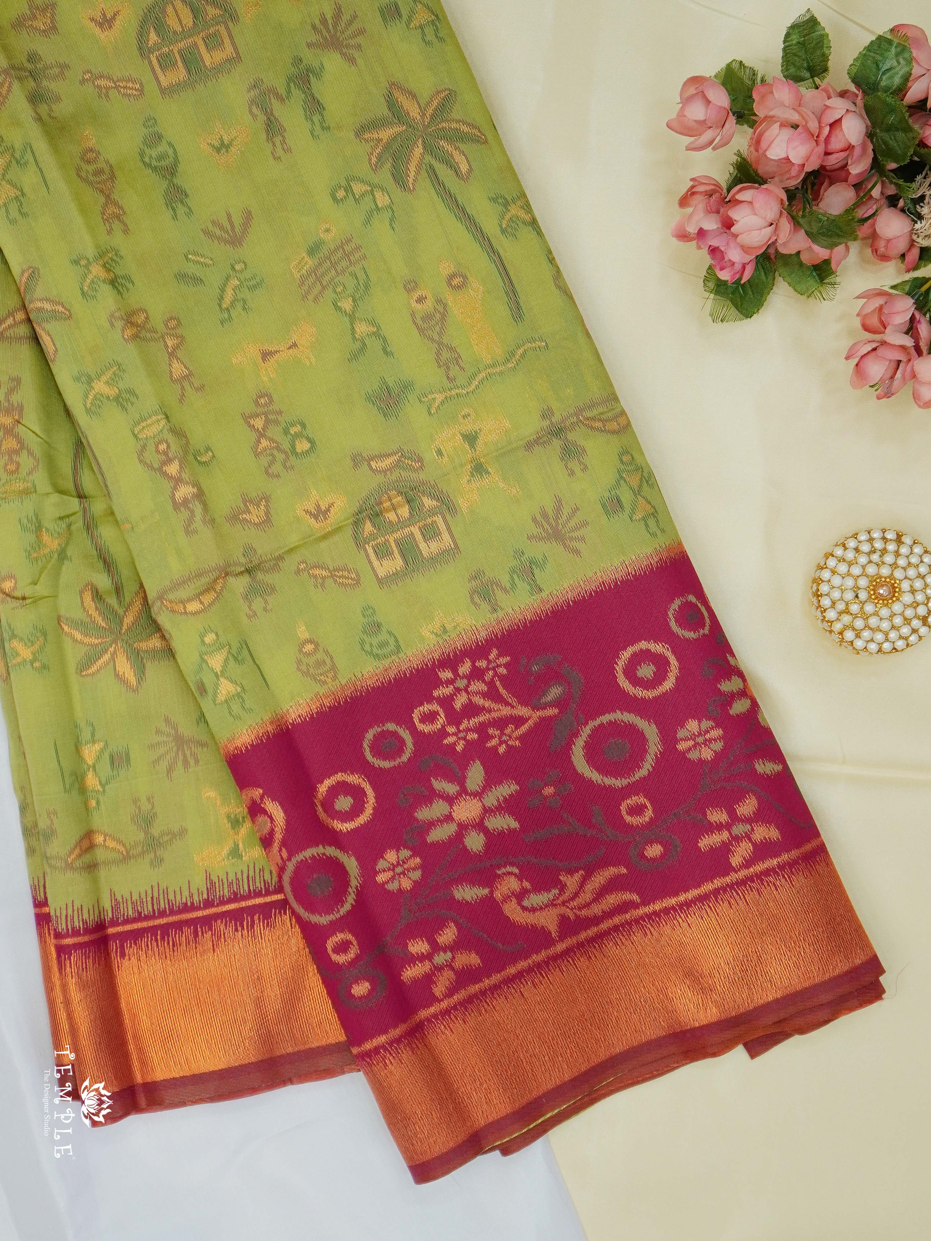 Warli Printed Art Silk Sarees | TTDS2519