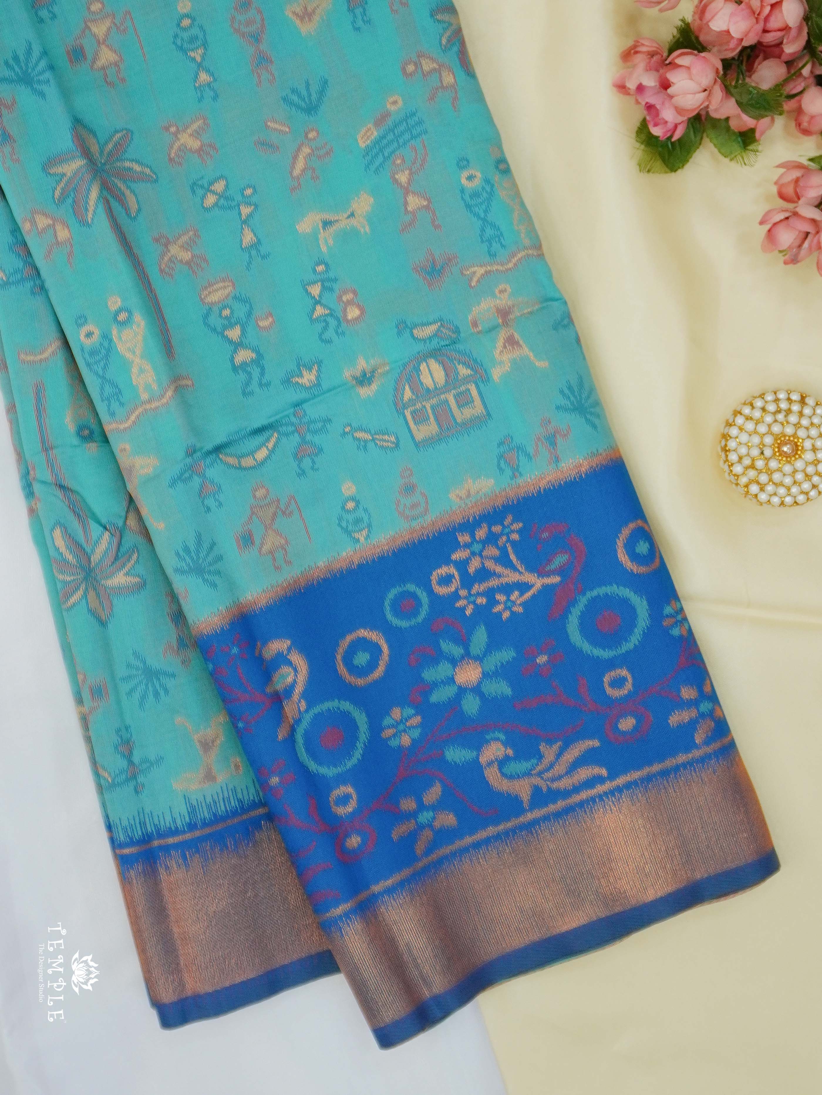 Warli Printed Art Silk Sarees | TTDS2519