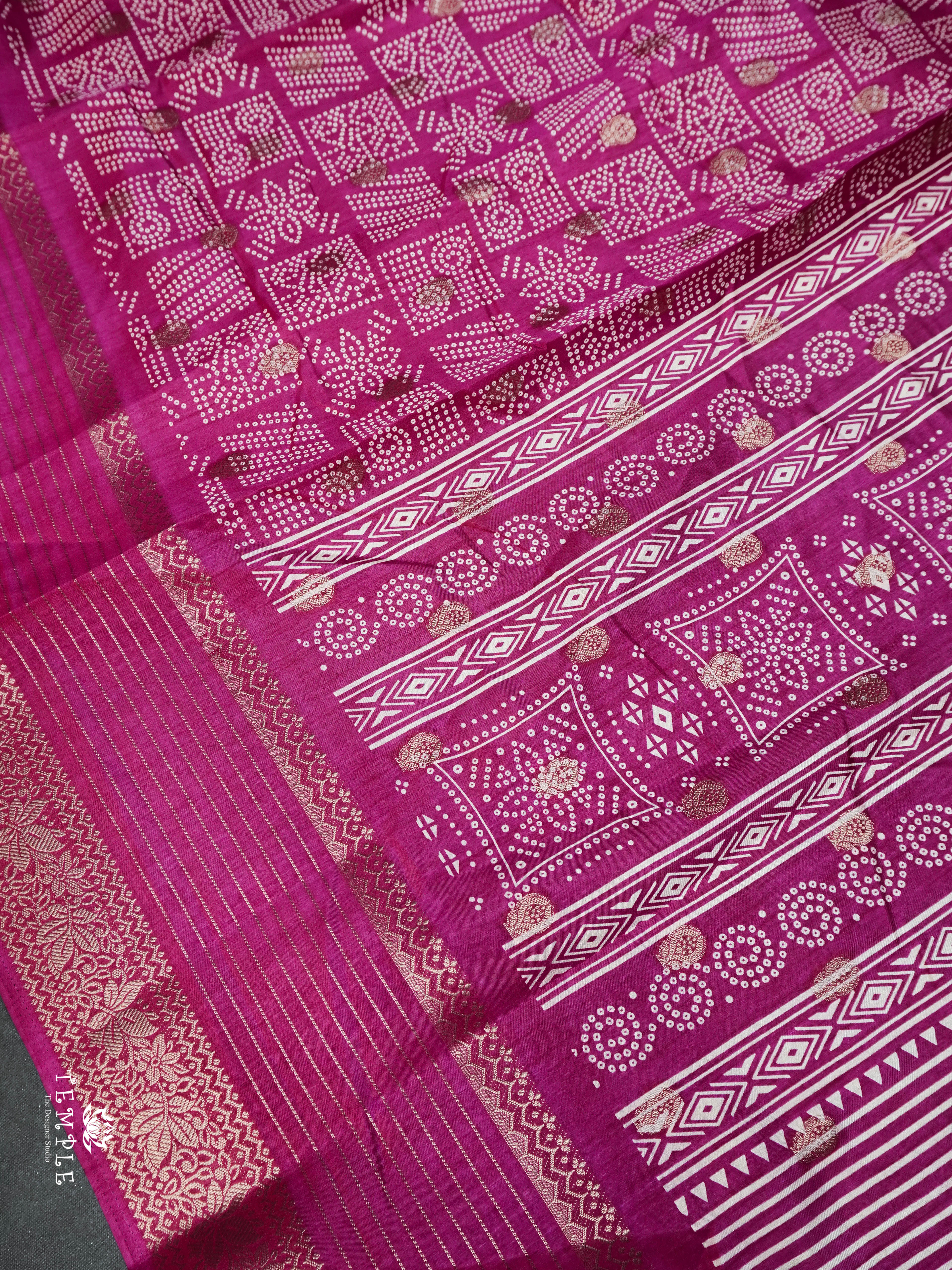 Printed Tussar Saree | TTDS1537 | Merry Deals