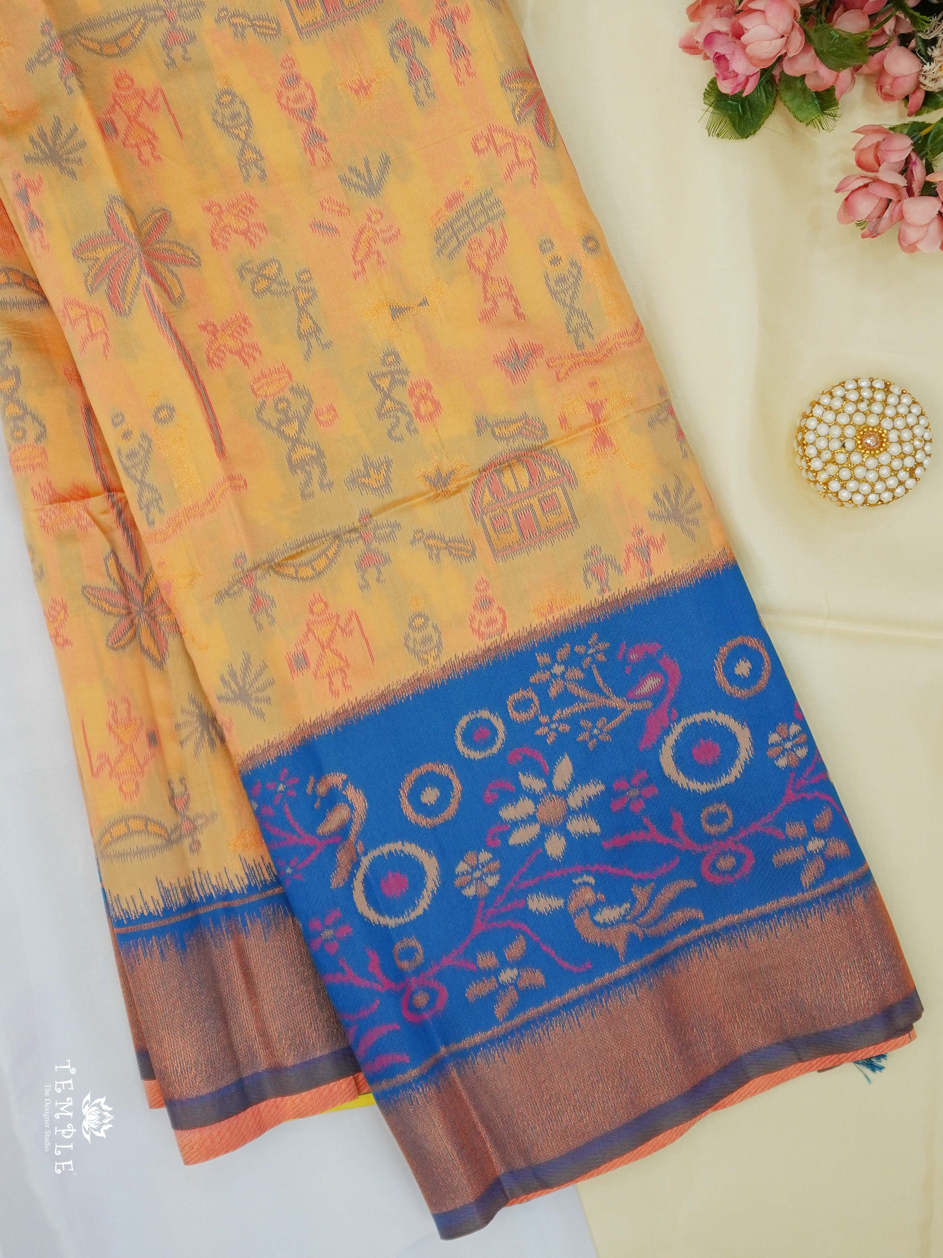 Warli Printed Art Silk Sarees | TTDS2519