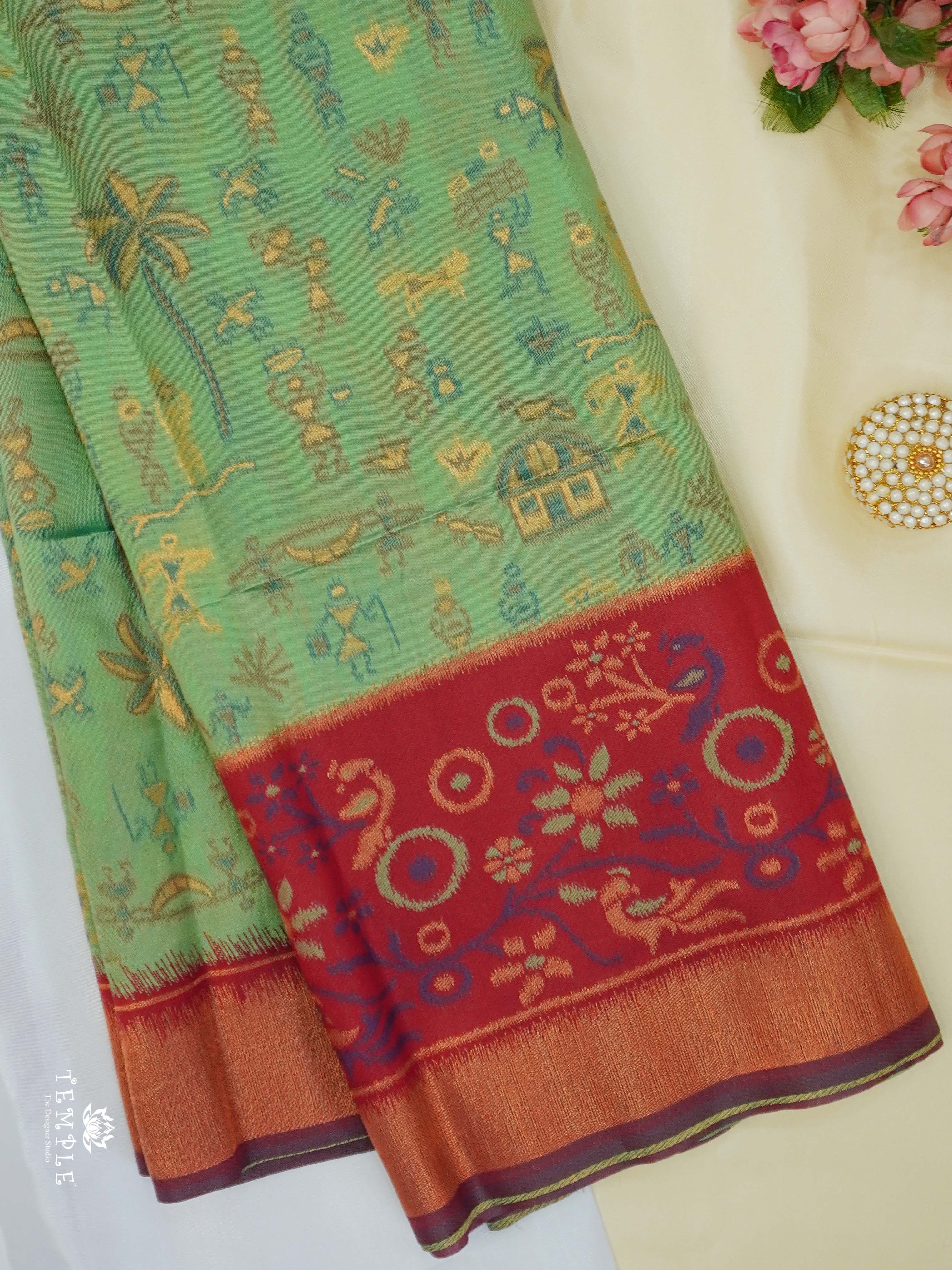Warli Printed Art Silk Sarees | TTDS2519