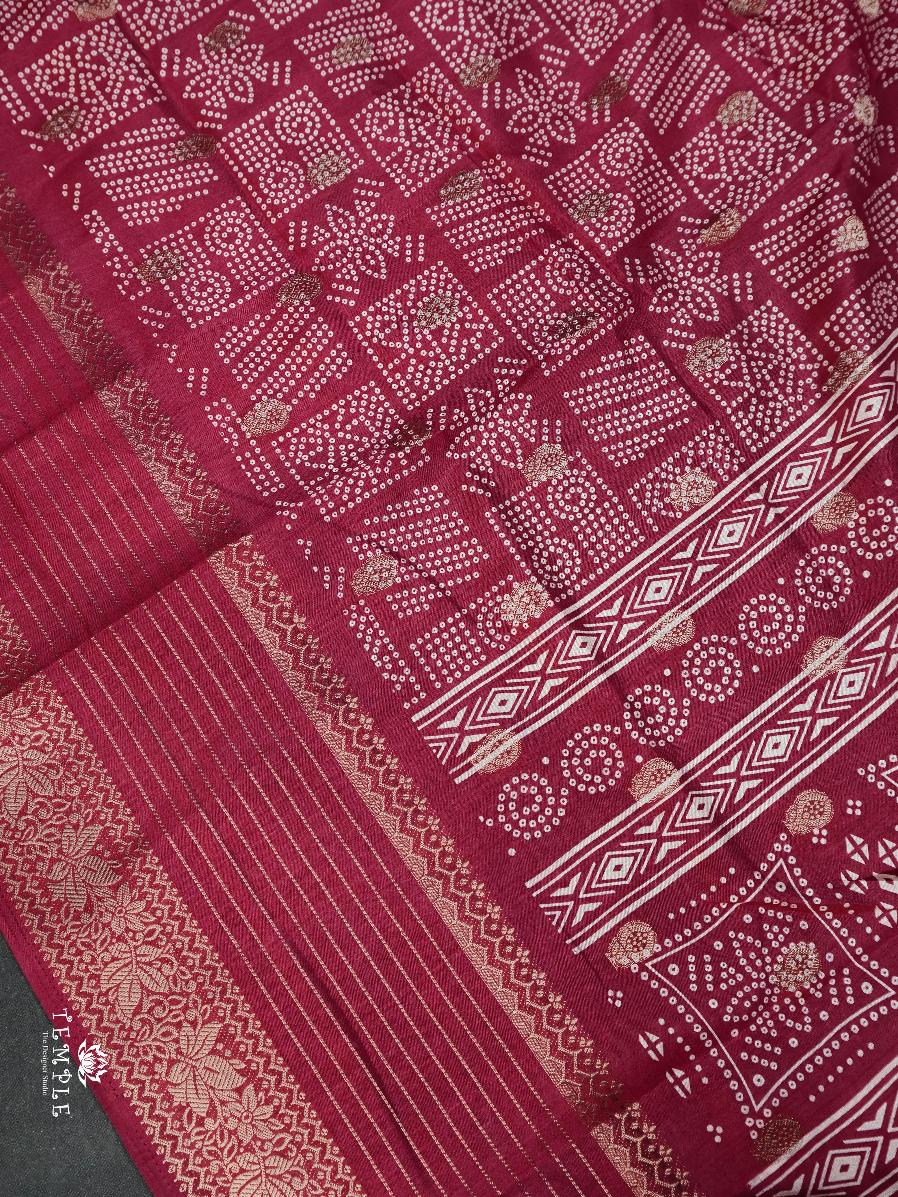 Printed Tussar Saree | TTDS1537 | Merry Deals