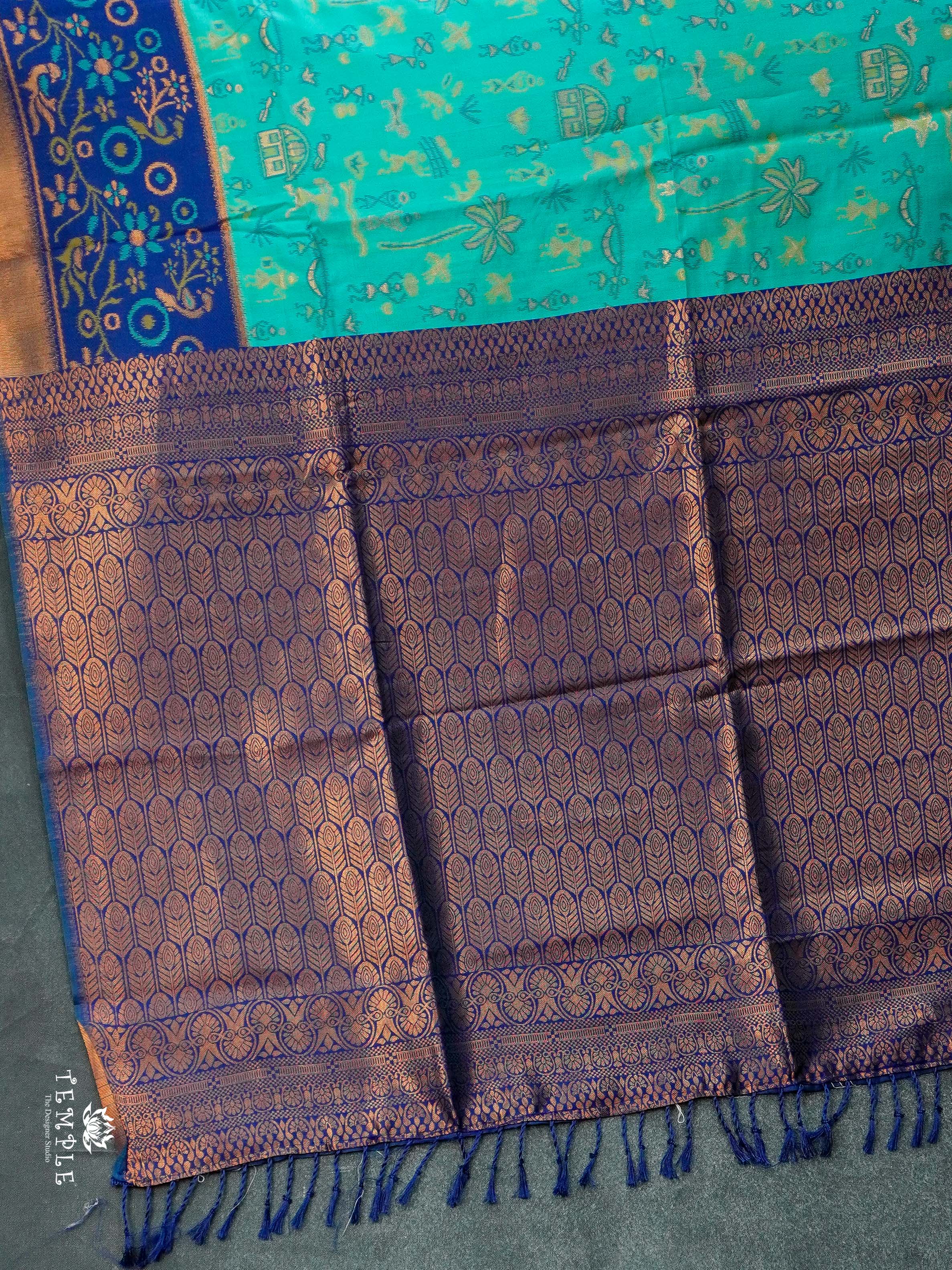 Warli Printed Art Silk Sarees | TTDS2519