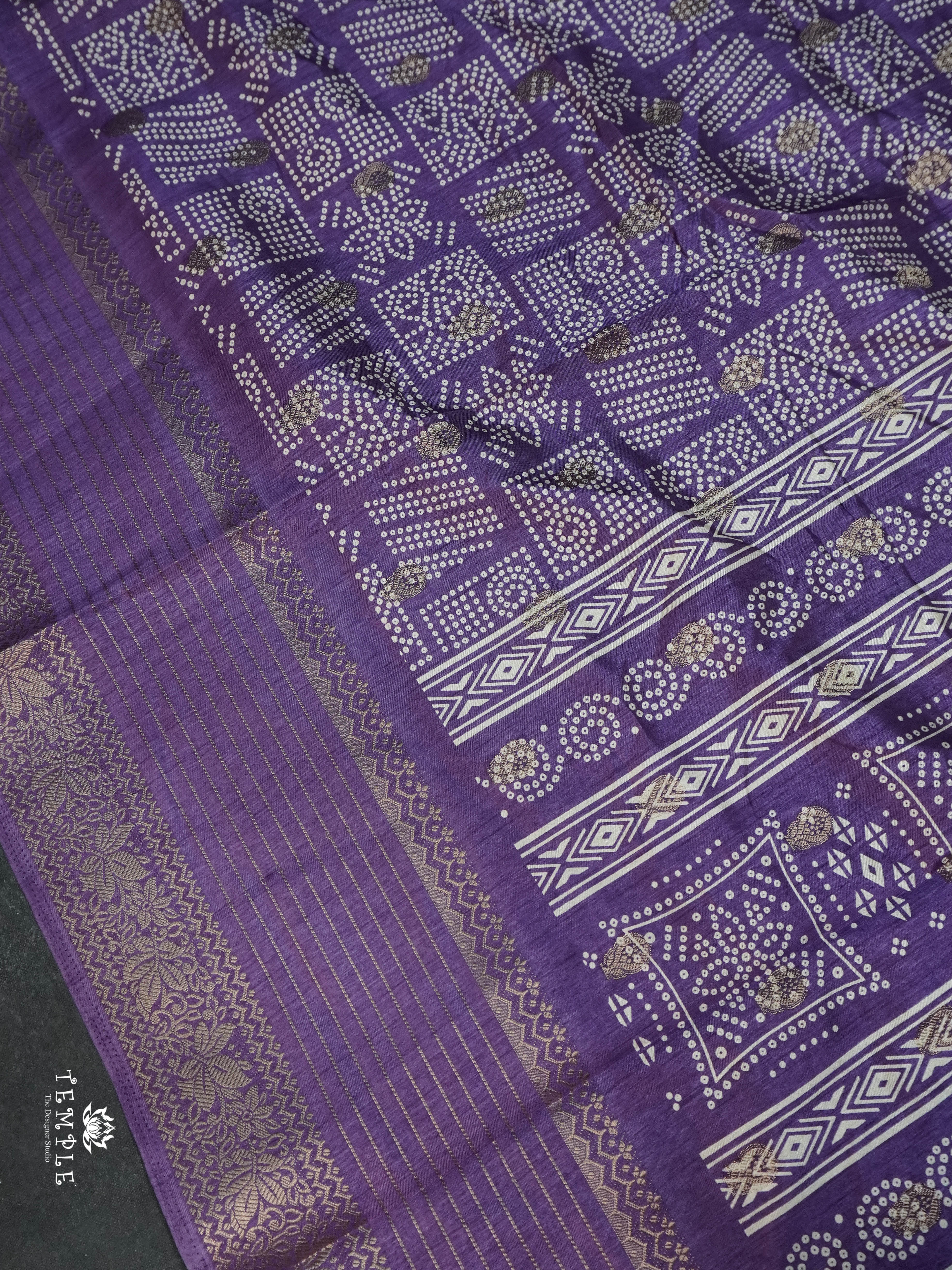 Printed Tussar Saree | TTDS1537 | Merry Deals