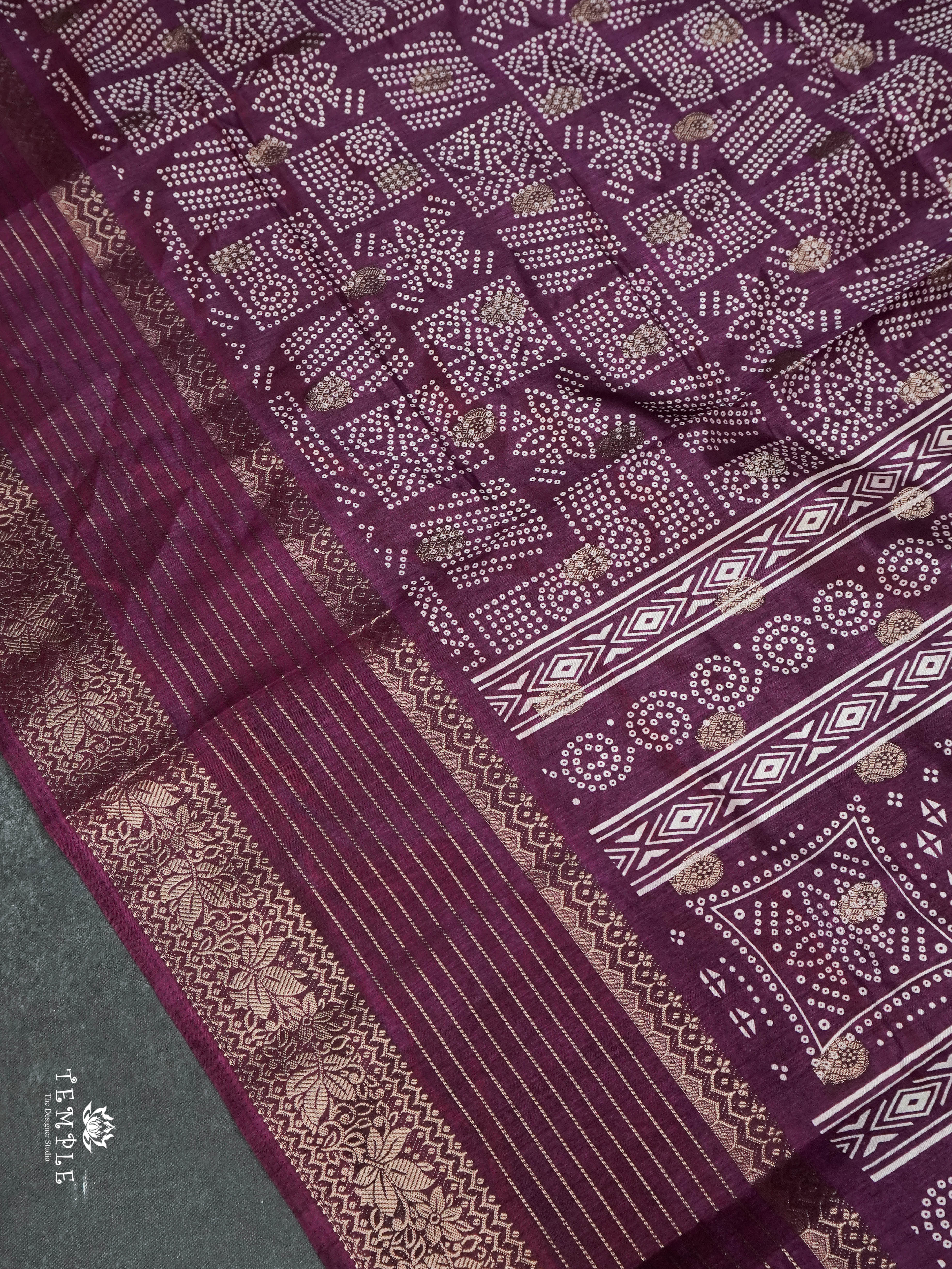 Printed Tussar Saree | TTDS1537 | Merry Deals