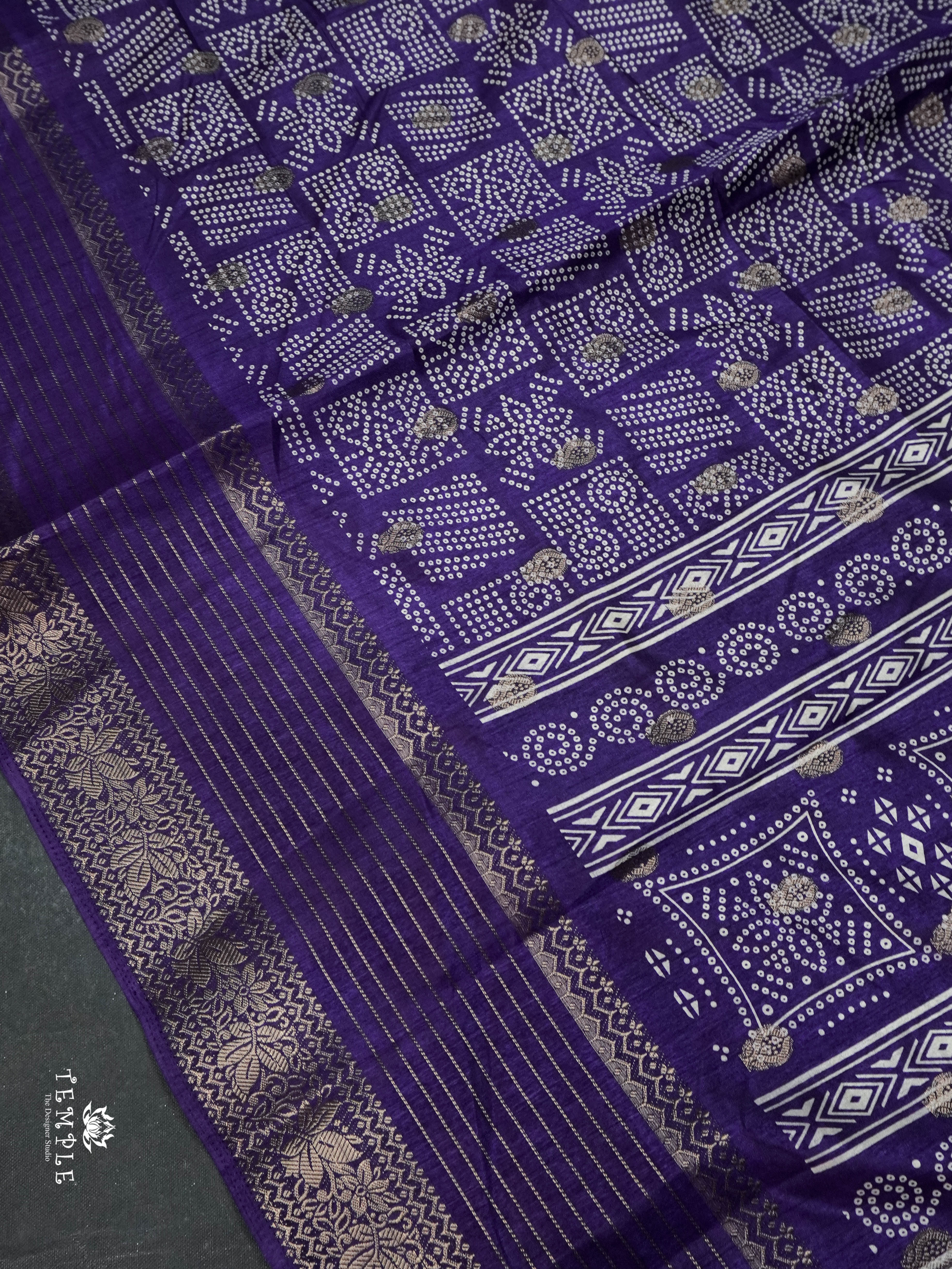 Printed Tussar Saree | TTDS1537 | Merry Deals