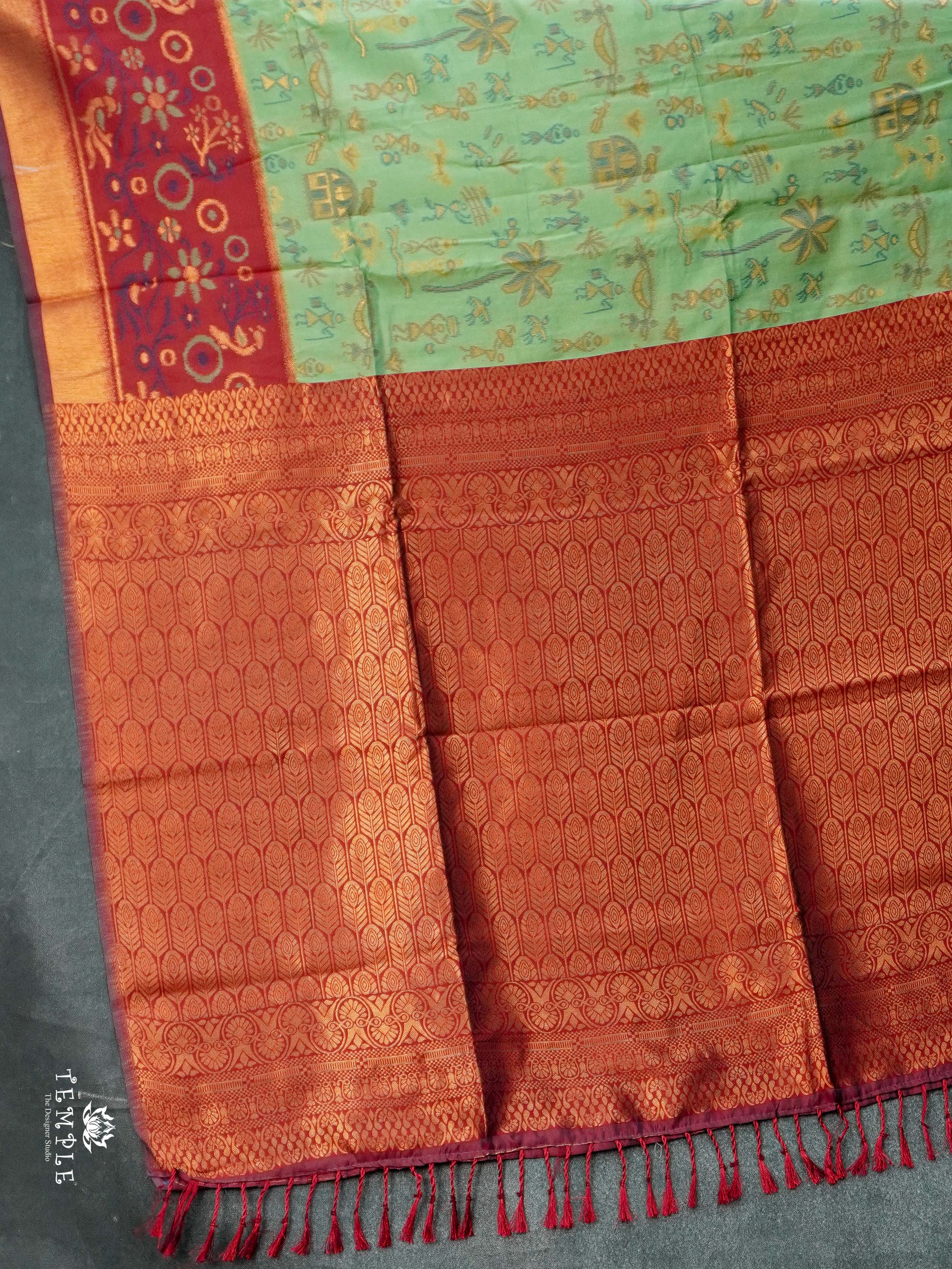 Warli Printed Art Silk Sarees | TTDS2519