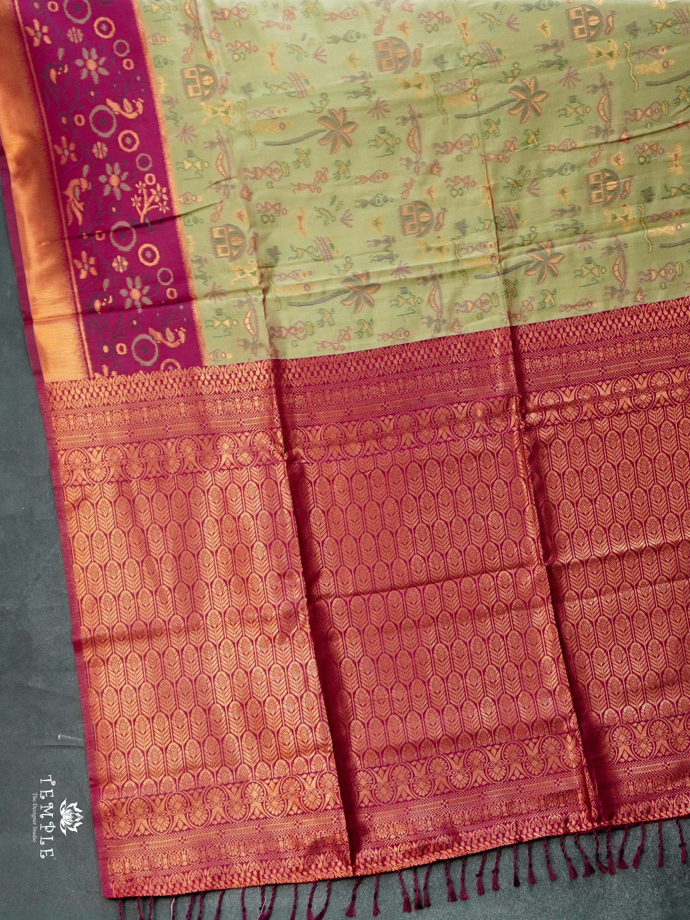 Warli Printed Art Silk Sarees | TTDS2519