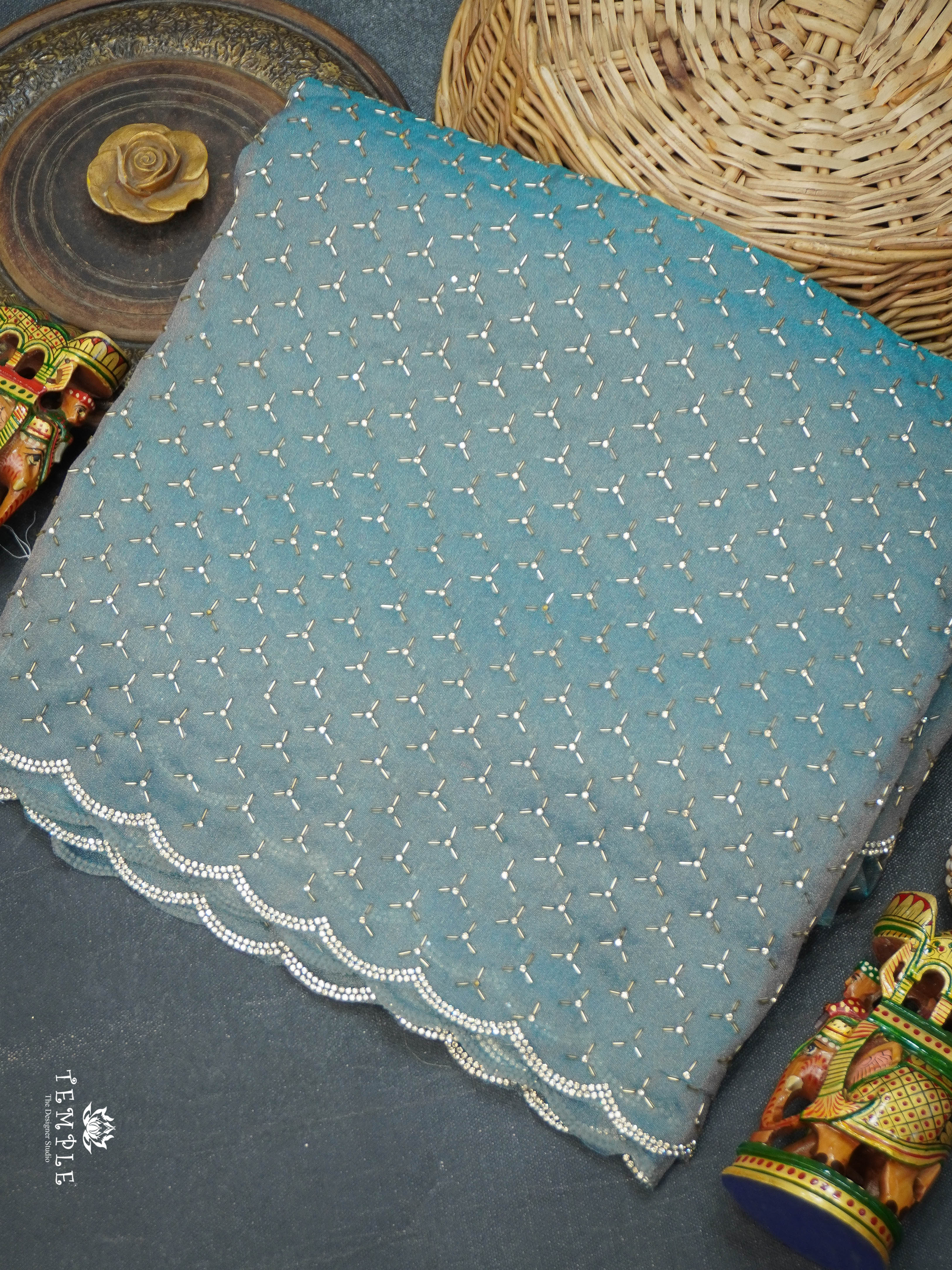 Cocktail Saree With Beads Work | TTDS2994