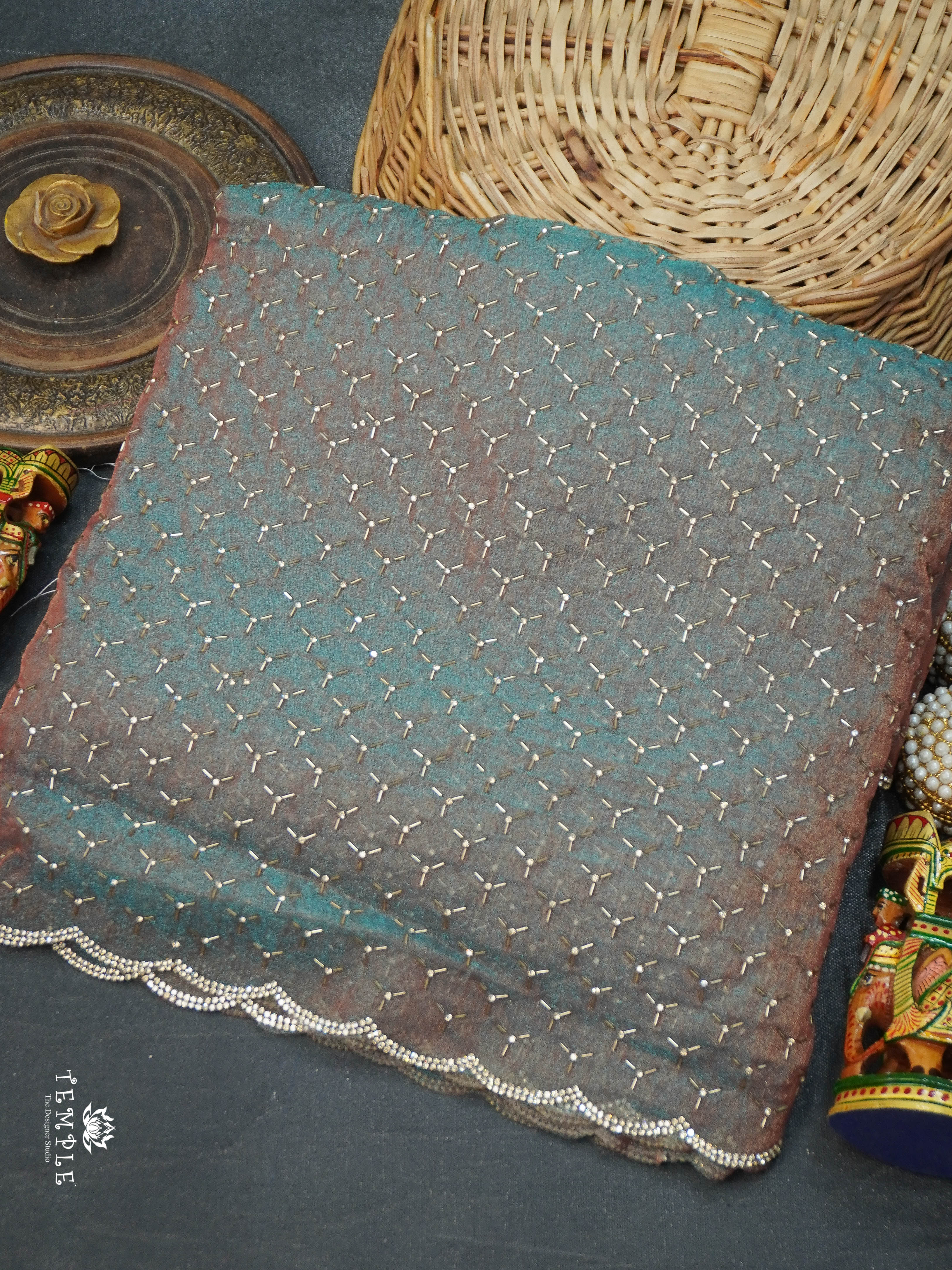 Cocktail Saree With Beads Work | TTDS2994