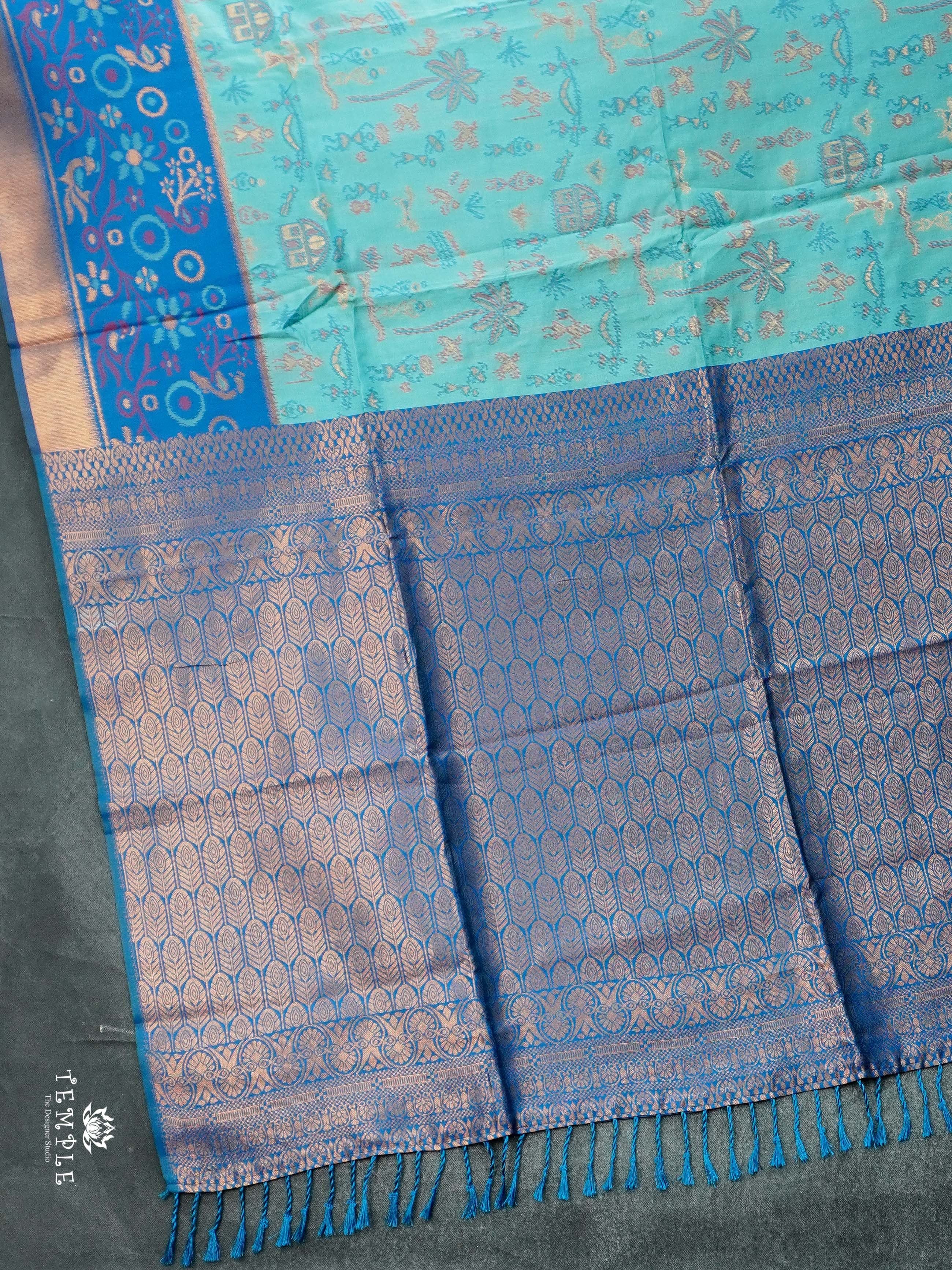 Warli Printed Art Silk Sarees | TTDS2519