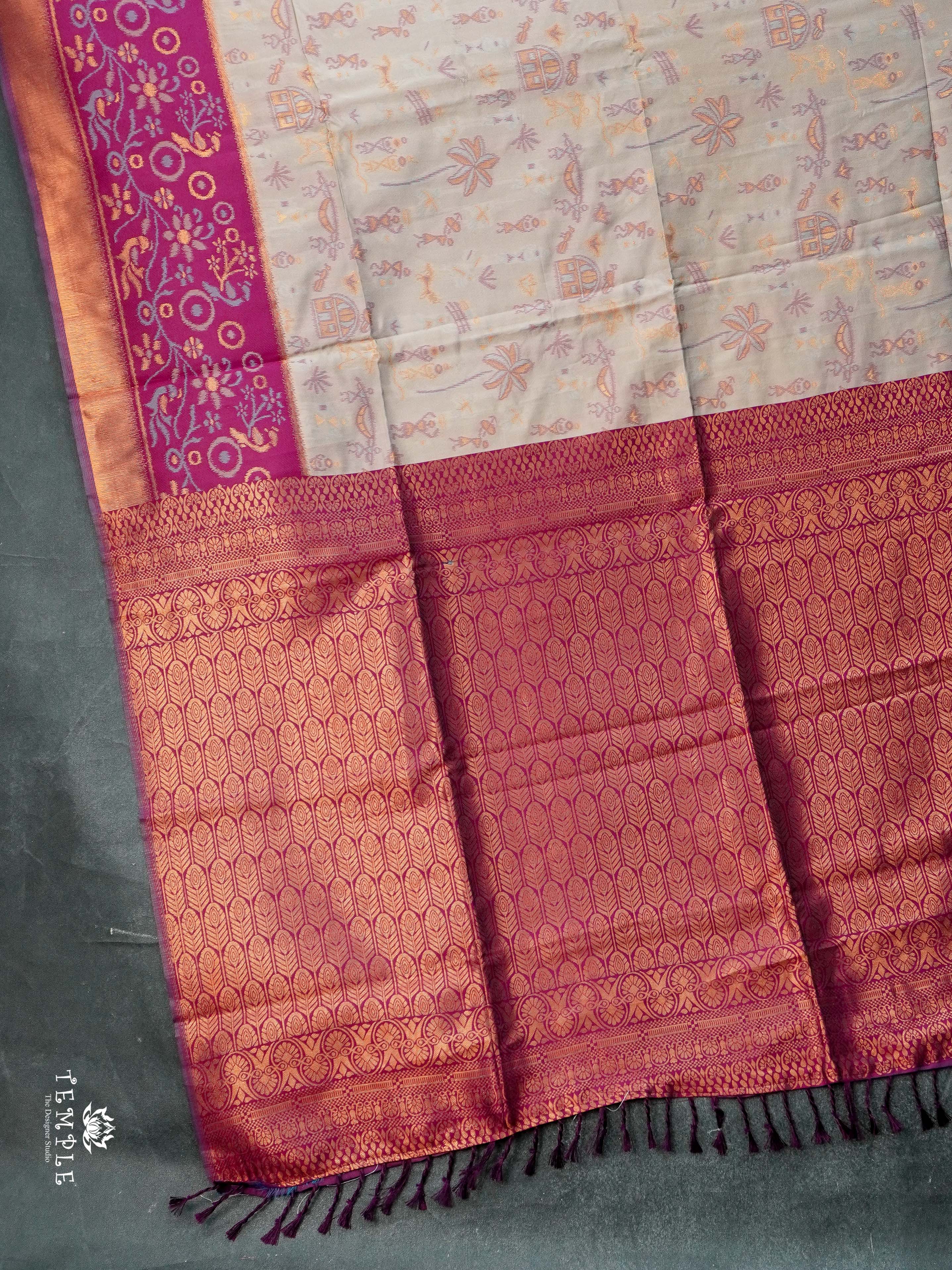 Warli Printed Art Silk Sarees | TTDS2519
