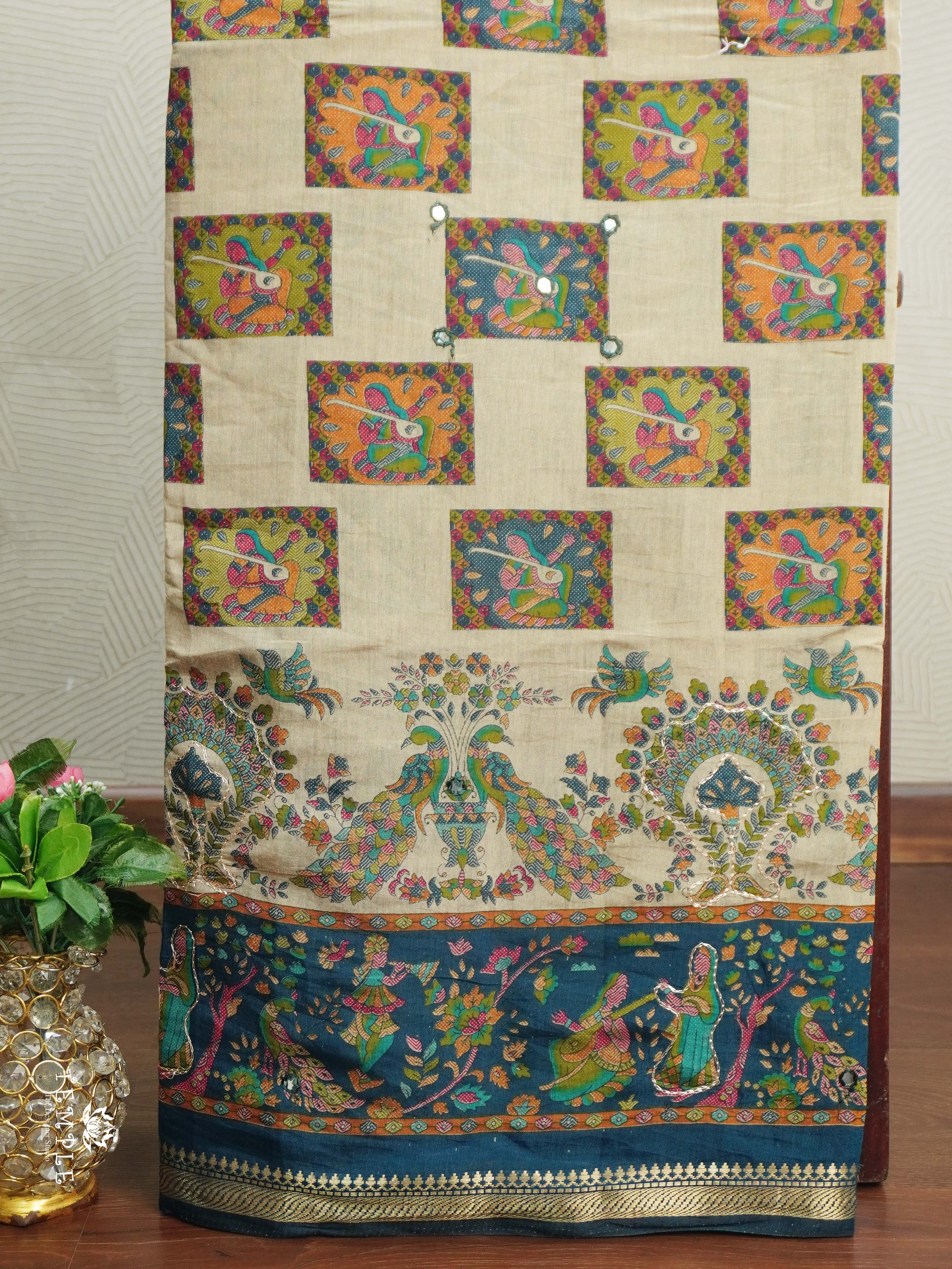 Fancy Cotton Saree With Mirror Work | TTDS2527