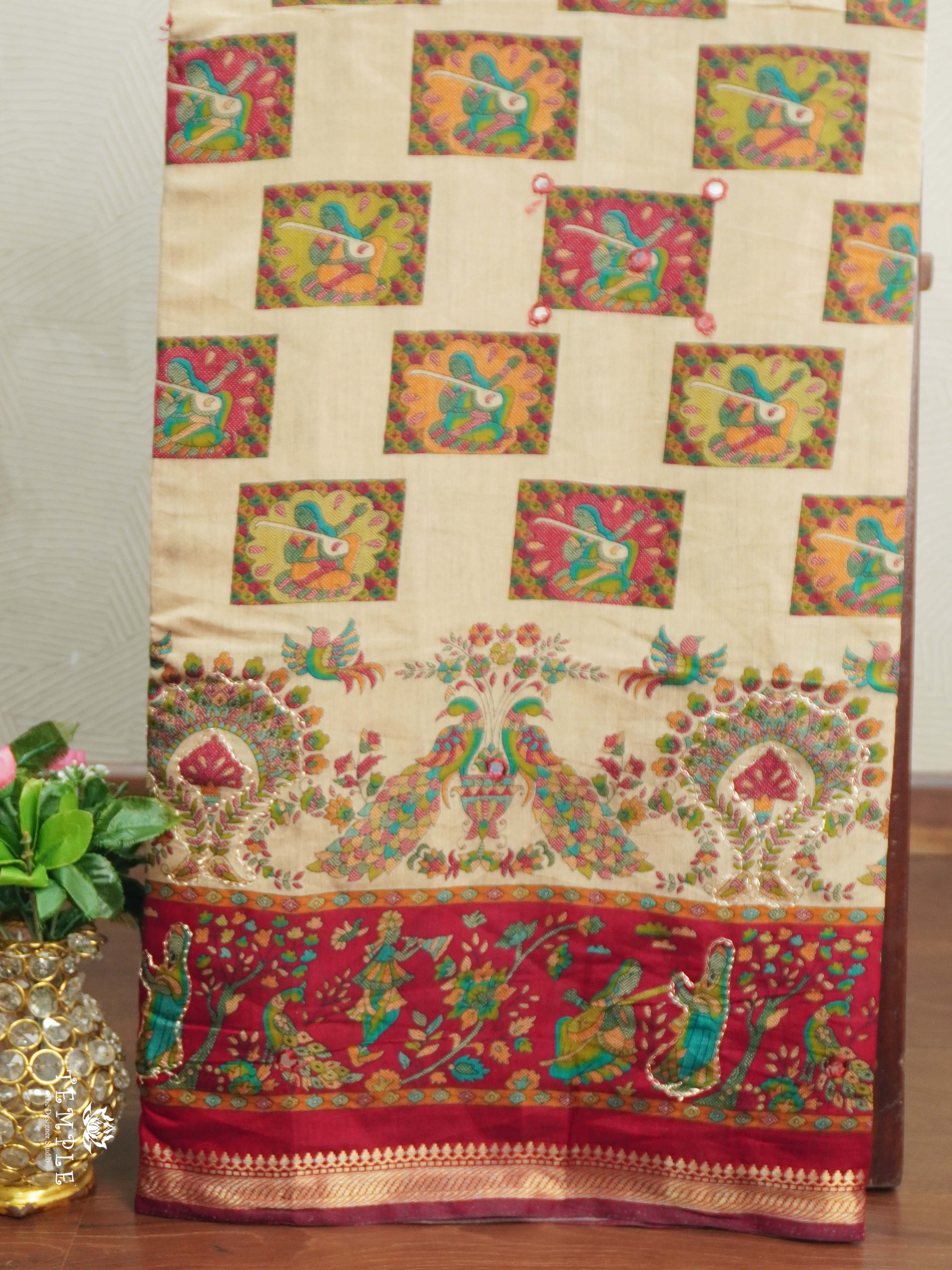 Fancy Cotton Saree With Mirror Work | TTDS2527
