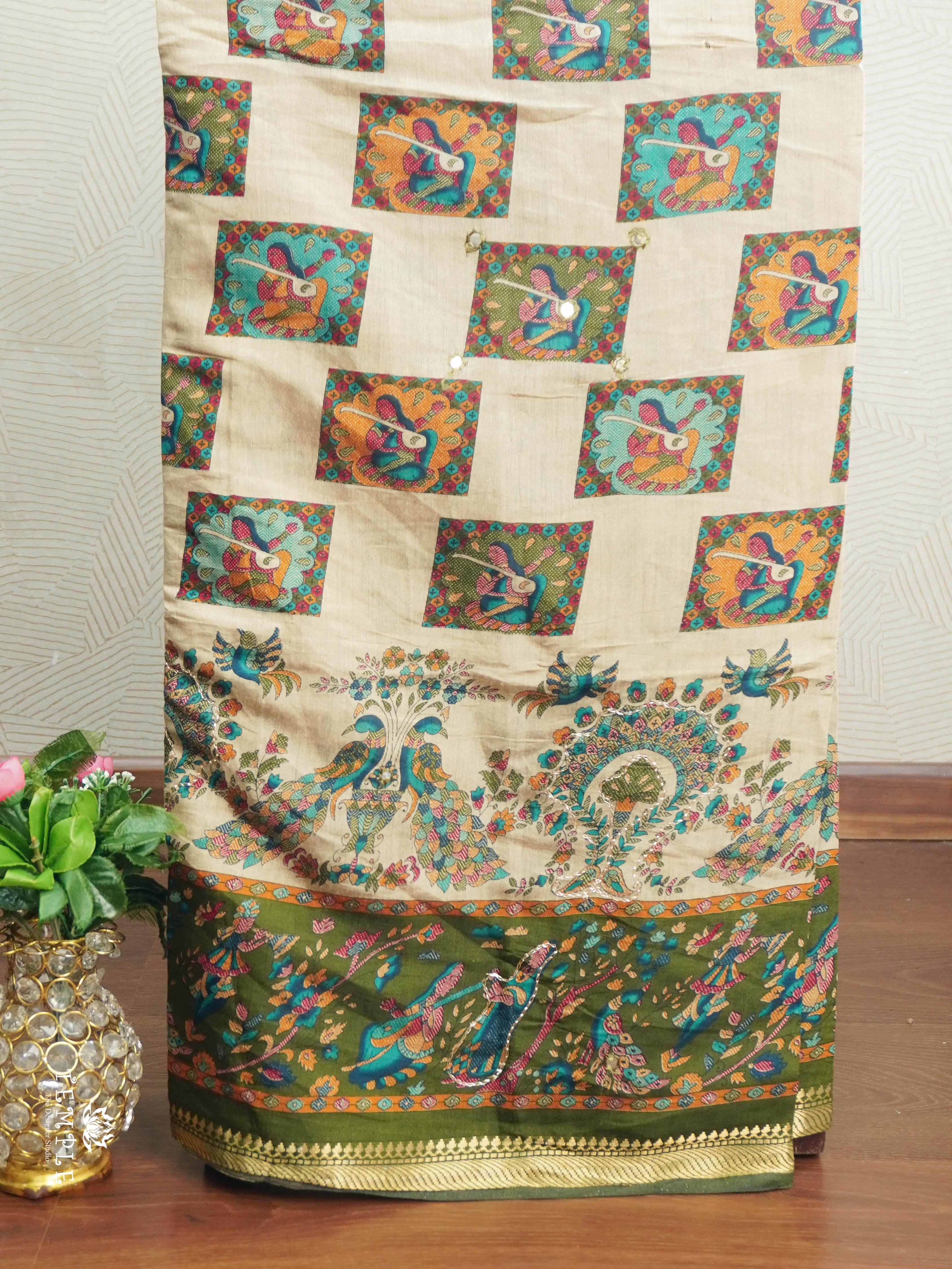 Fancy Cotton Saree With Mirror Work | TTDS2527